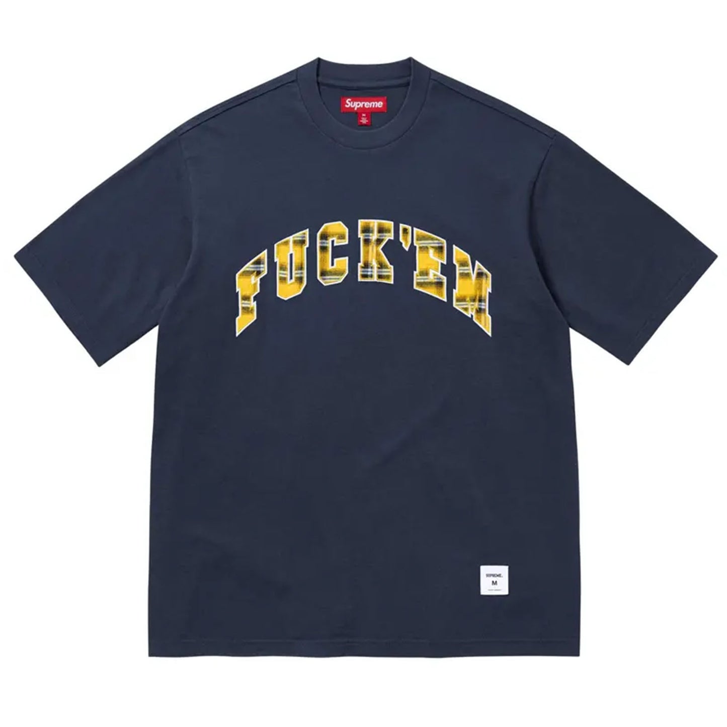 Supreme Fuck Em Plaid S/S Top Navy