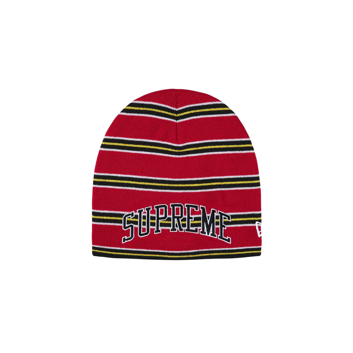 Supreme New Era Stripe Beanie Red