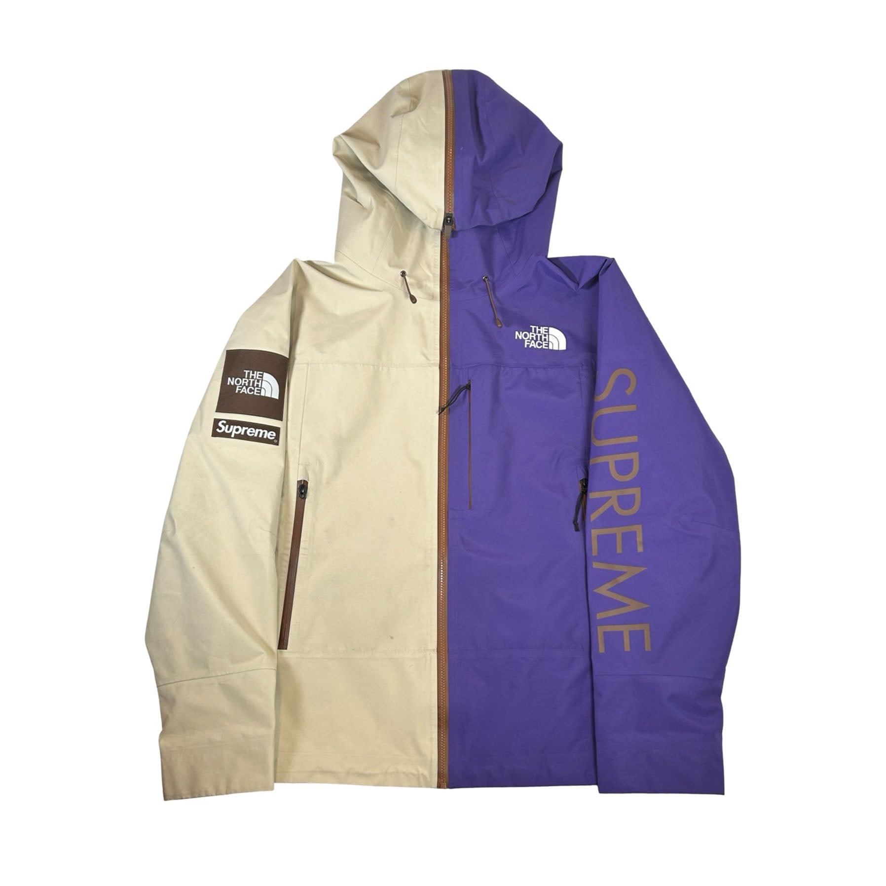 Supreme The North Face Split Taped Seam Shell Jacket Tan [USED 