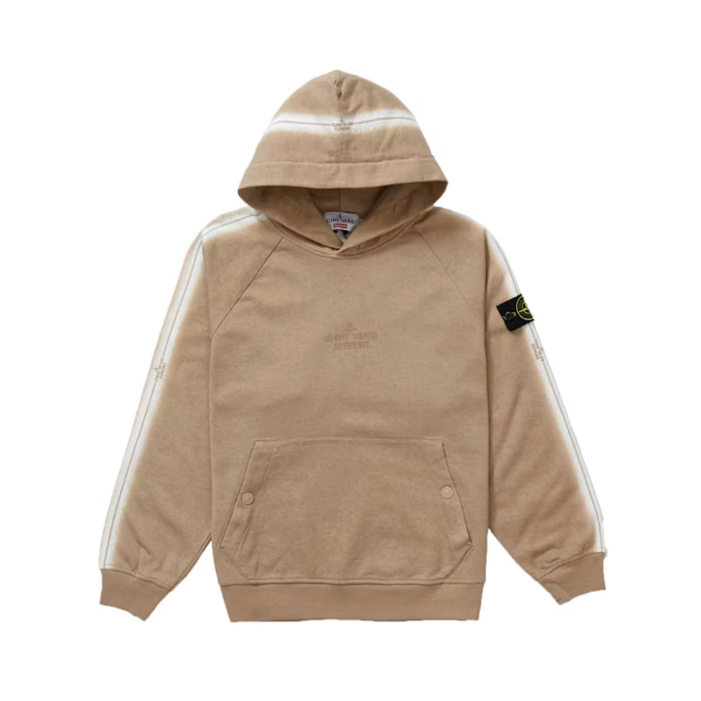 Supreme Stone Island Stripe Hooded Sweatshirt Tan