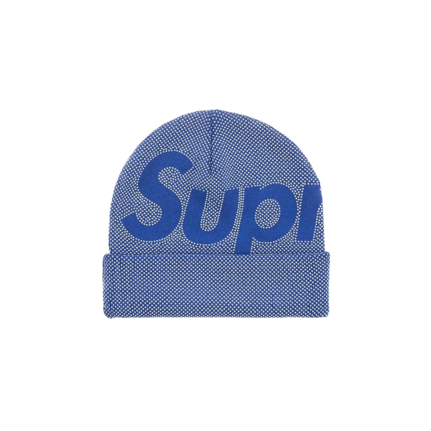 Supreme Studded Knockout Big Logo Beanie Blue