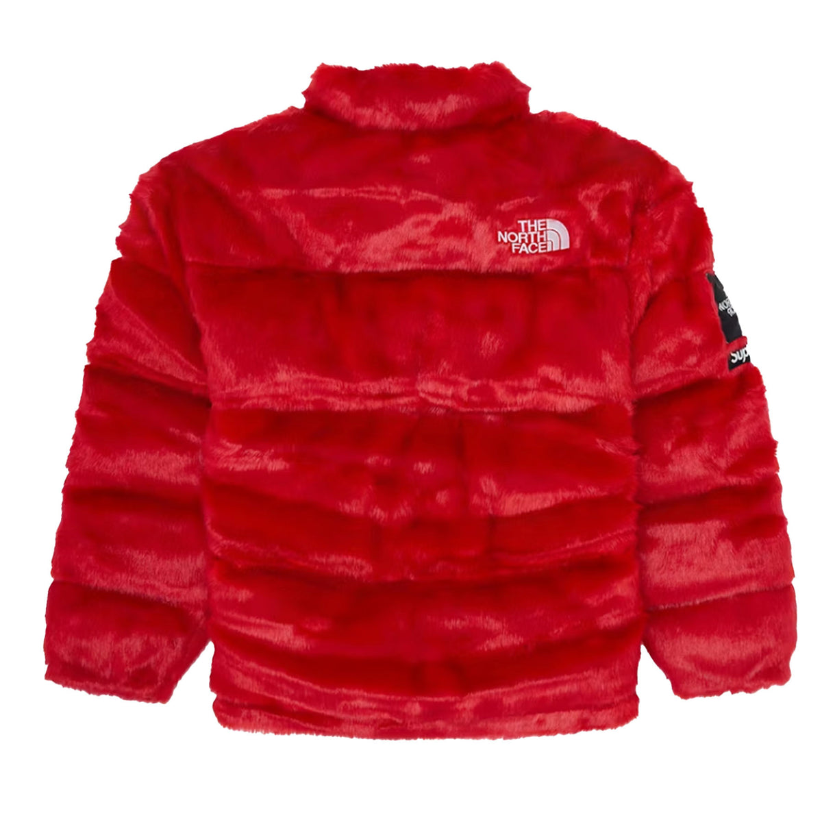 Supreme The North Face Faux Fur Nuptse Jacket Red