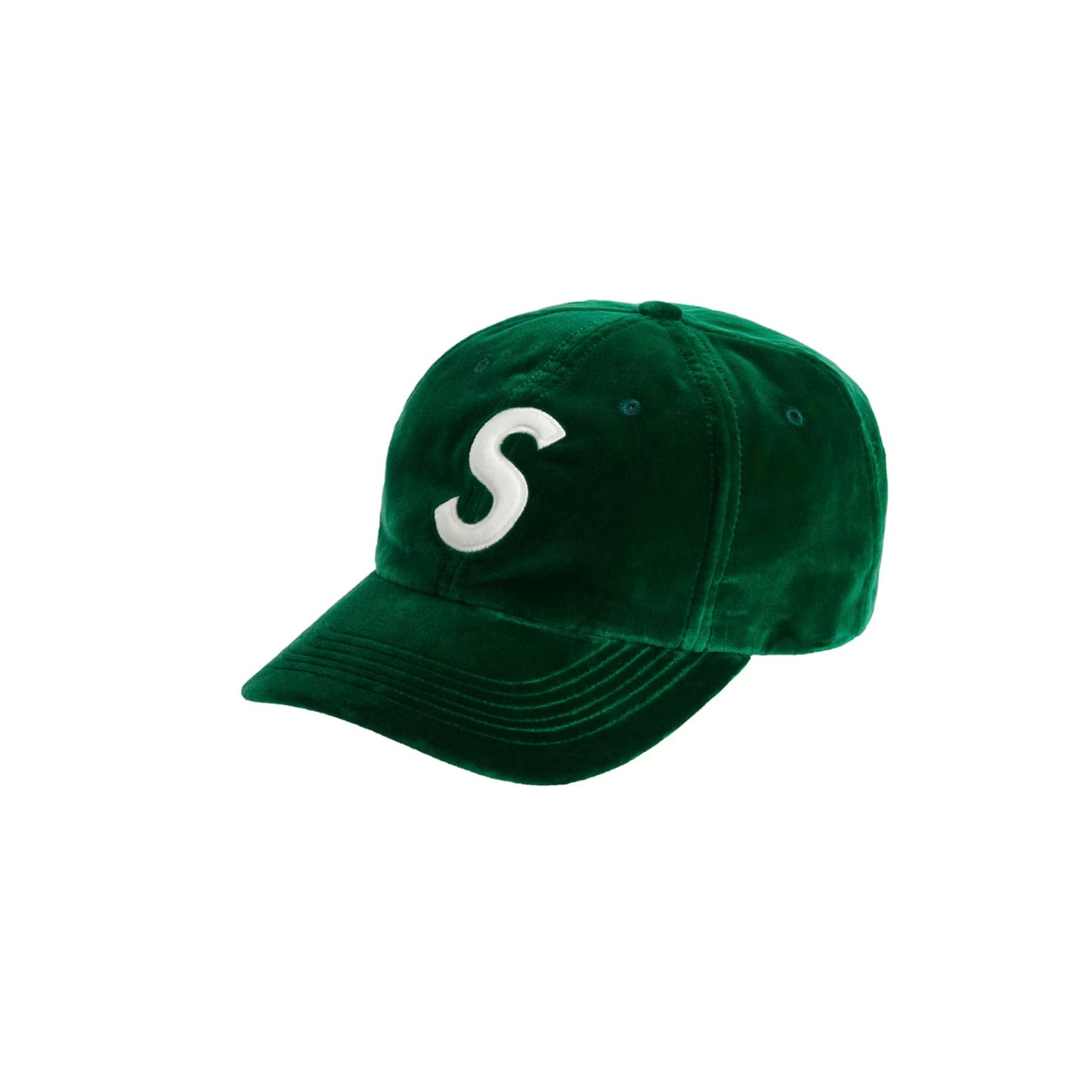 Supreme Velvet S Logo 6-Panel Green