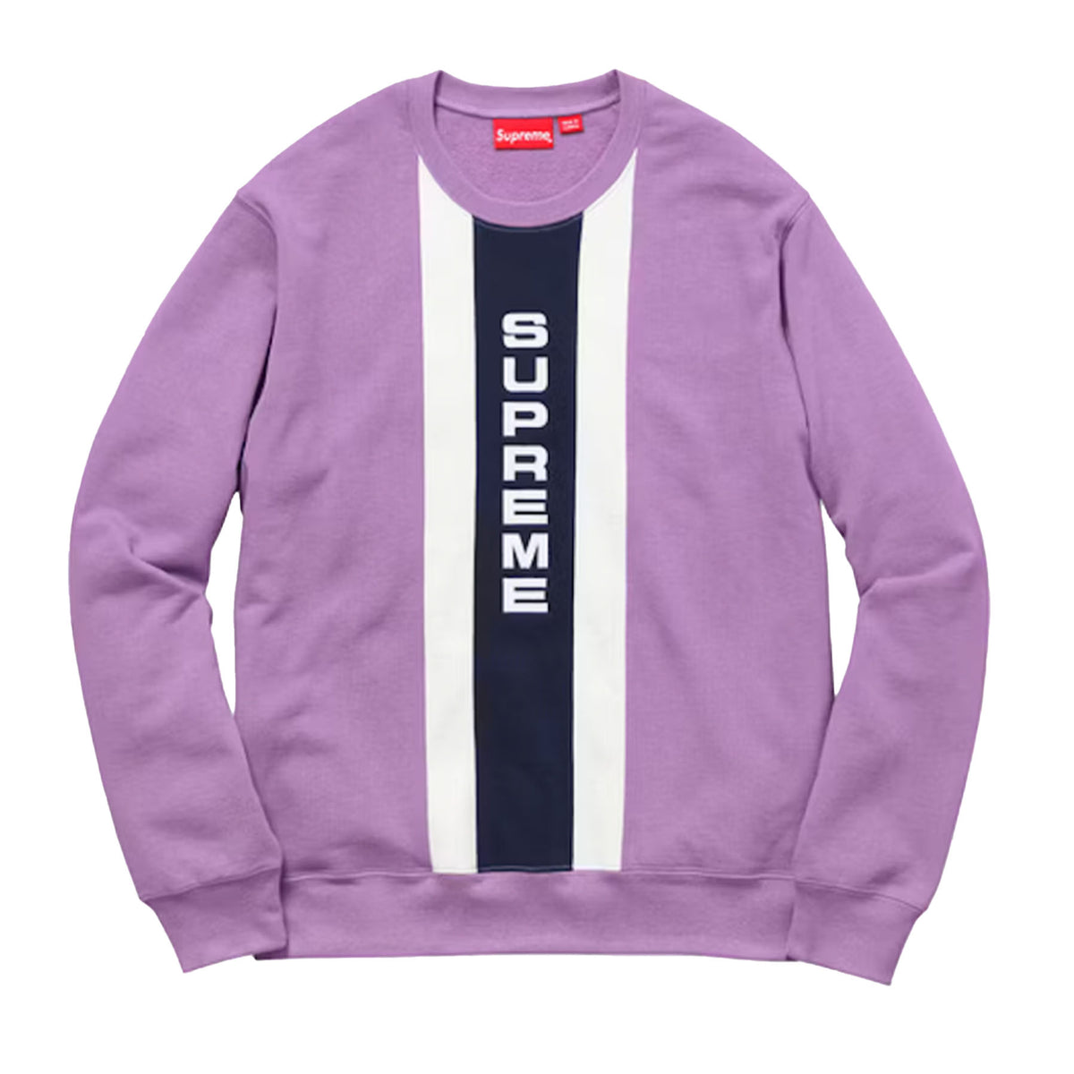 Supreme Vertical Logo Panel Crewneck Dusty Lavender