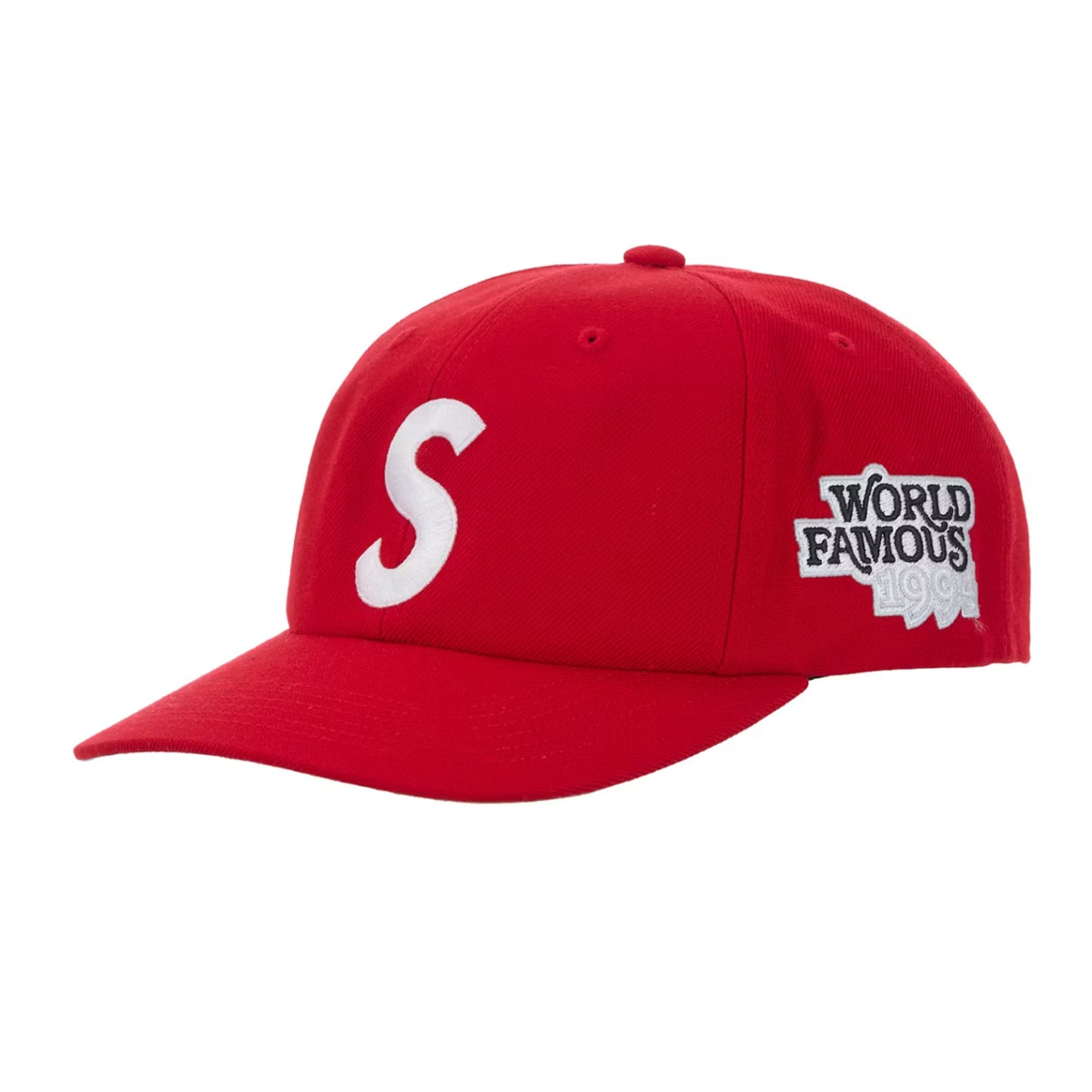 Supreme World Famous S Logo 6-Panel Hat Red