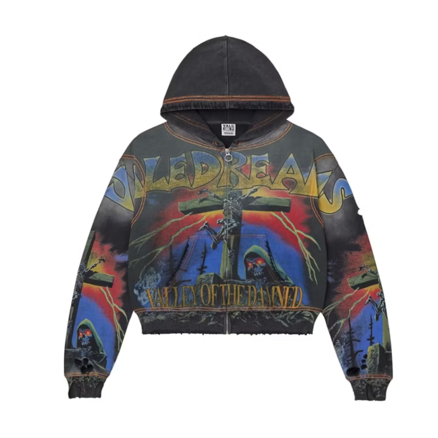 Vale Forever Damned Big Zip Up Hoodie Black