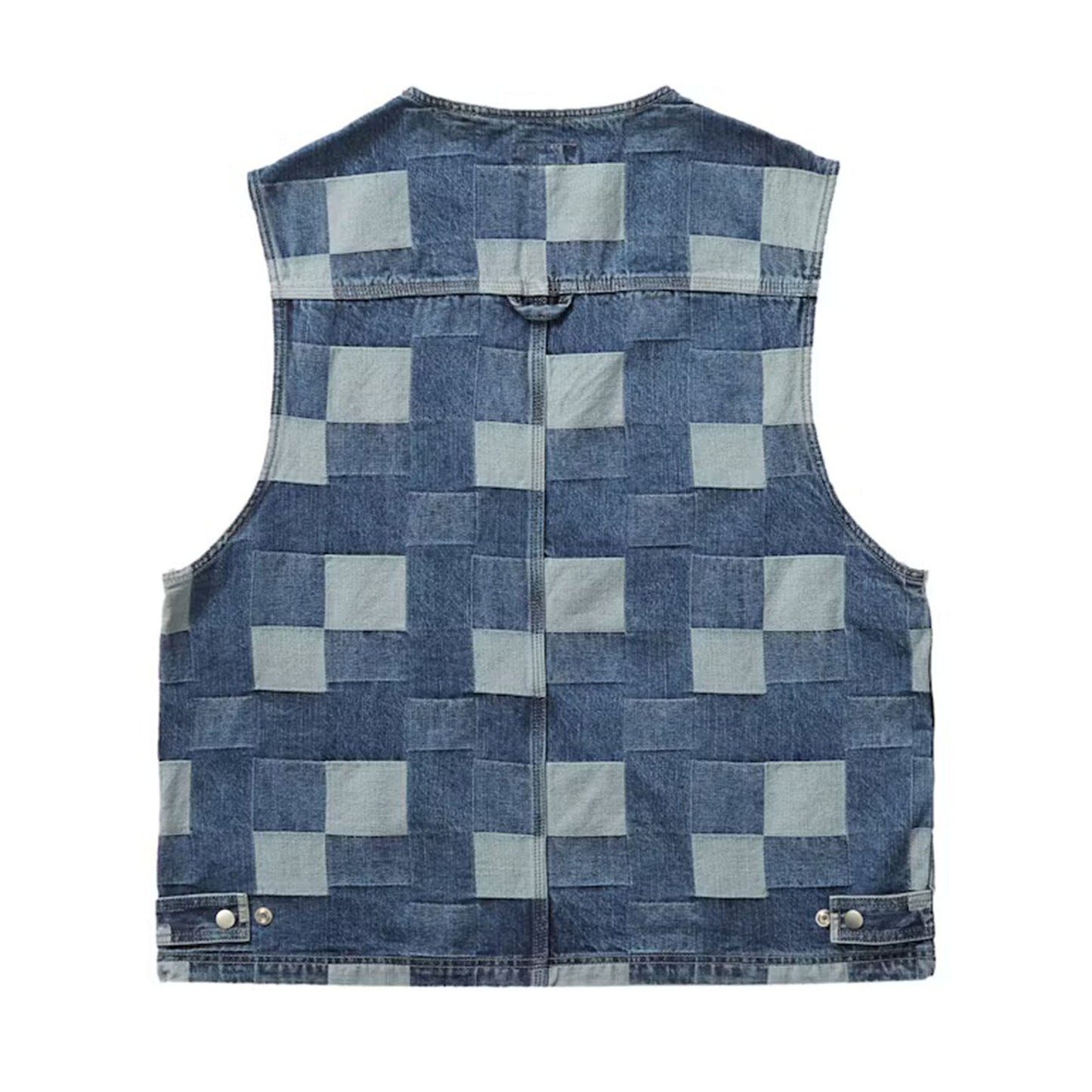 Supreme Patched Denim Vest Blue