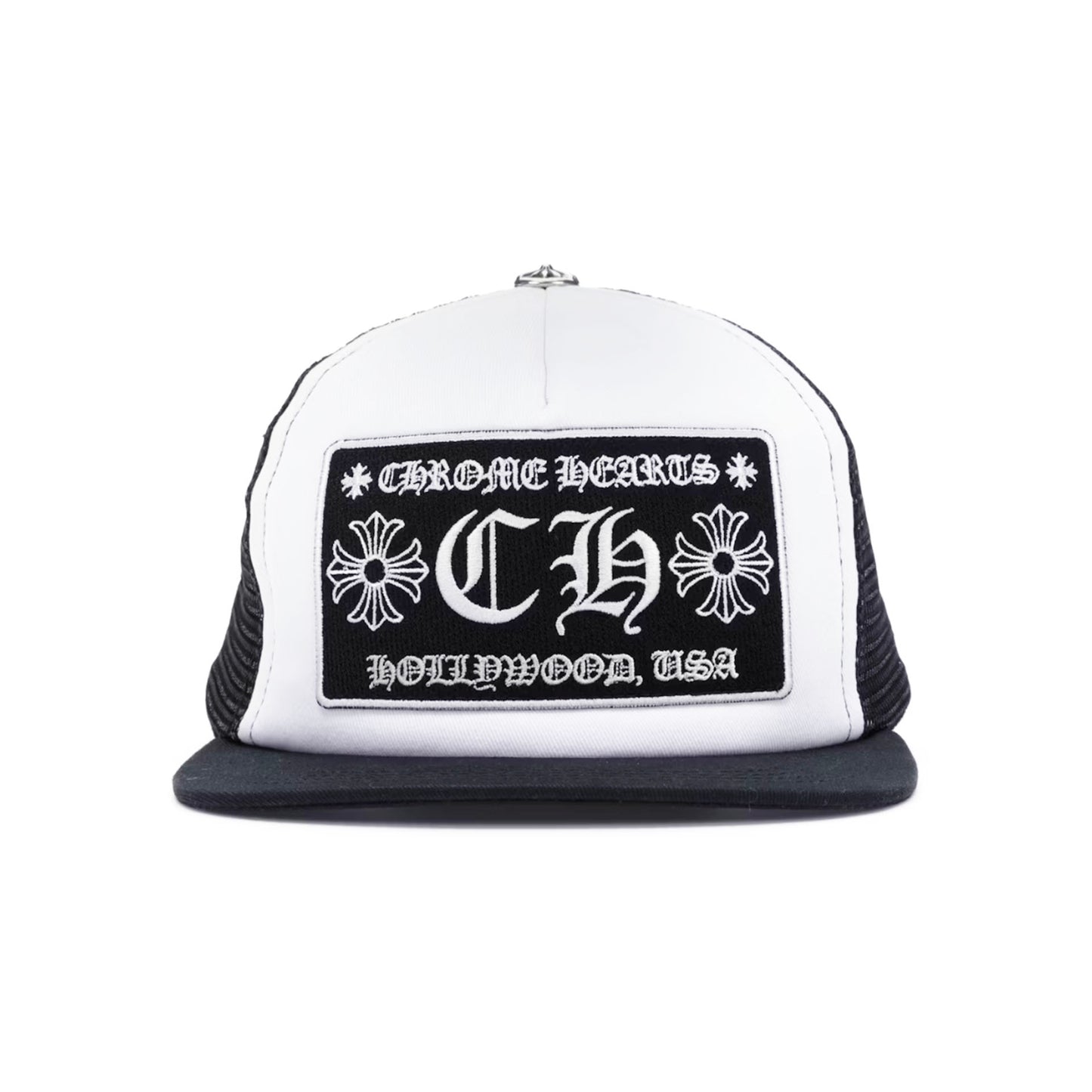 Chrome Hearts CH Hollywood Trucker Hat Black/White
