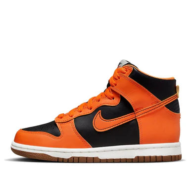 DR8805 002 Nike Dunk High Retro Chenille Swoosh Safety Orange