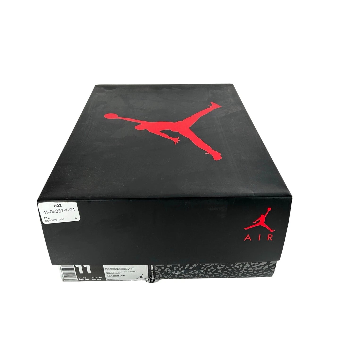 854262 001 Air Jordan 3 Black Cement 2018 - 11 M (Heel Tabs Yellowing)
