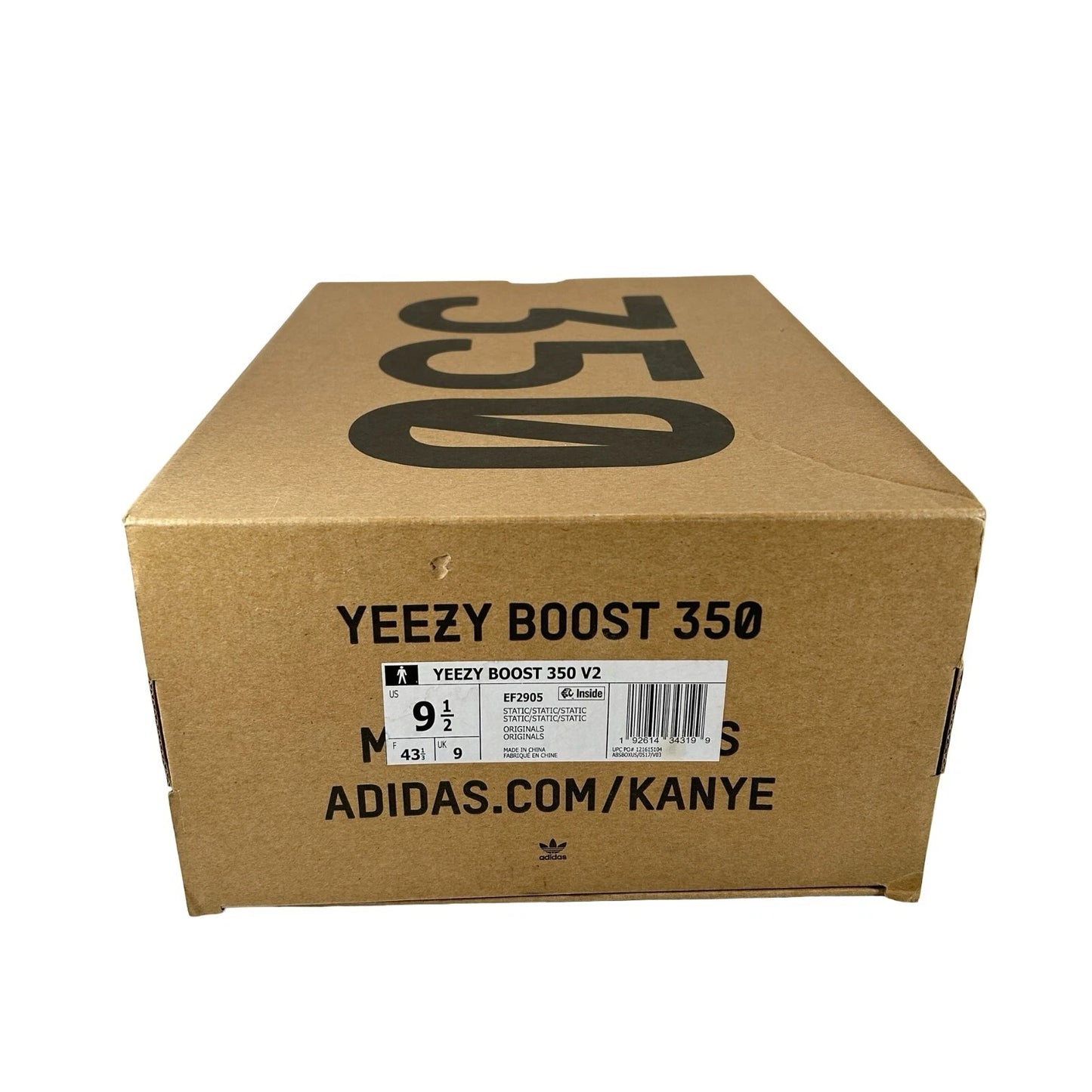 EF2905 Adidas Yeezy Boost 350 V2 Static Non-Reflective - 9.5 M (Yellowing)