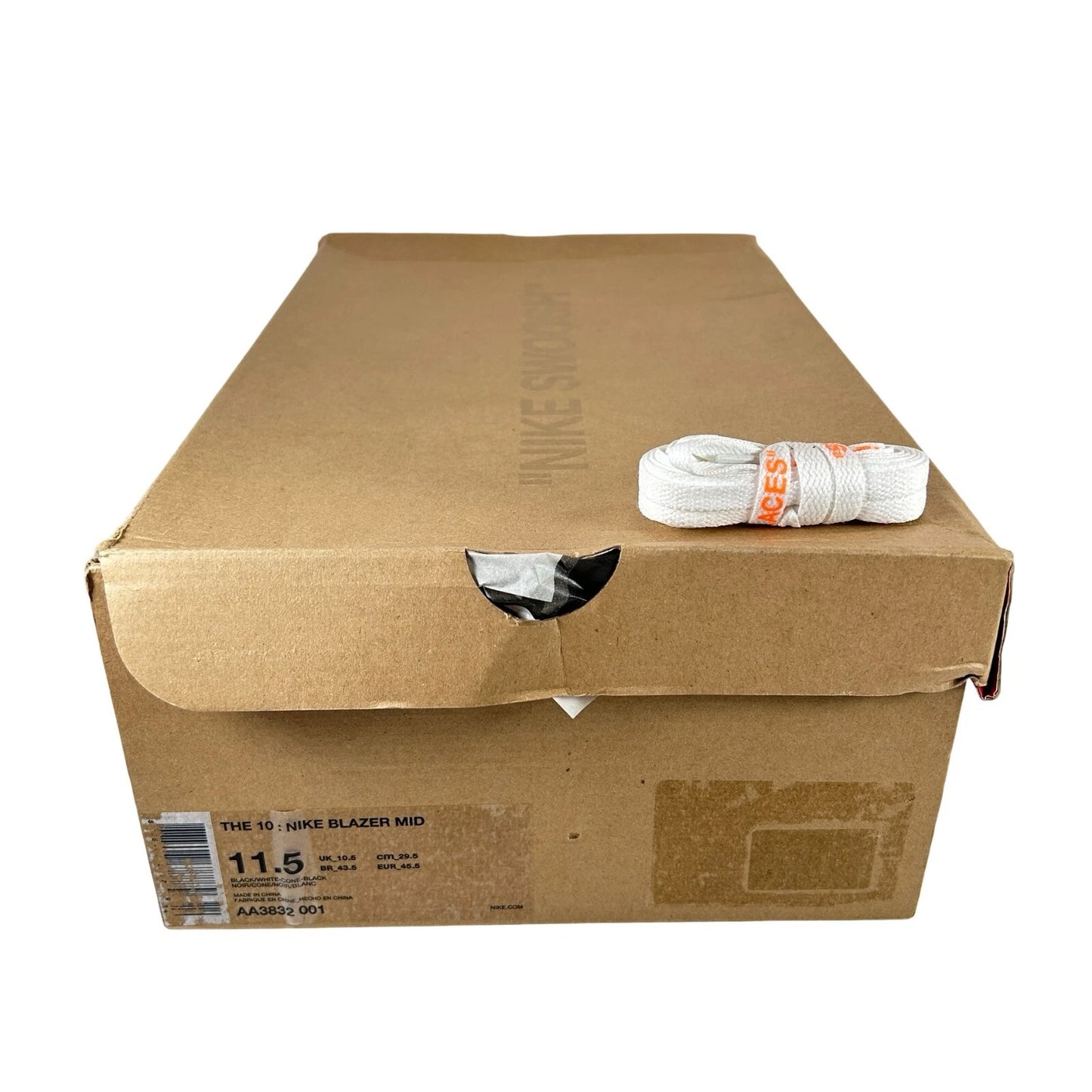 AA3832 001 Nike Blazer Off-White Black - 11.5 M (Yellowing)