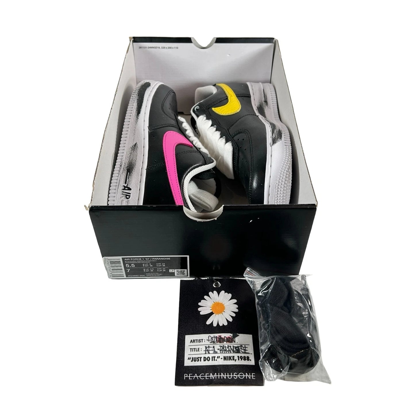 AQ3692 004 Nike Air Force 1 Low G-Dragon Peaceminusone Para-Noise 3.0 - 5.5 M (Paint Chipping) (Missing Box Lid)