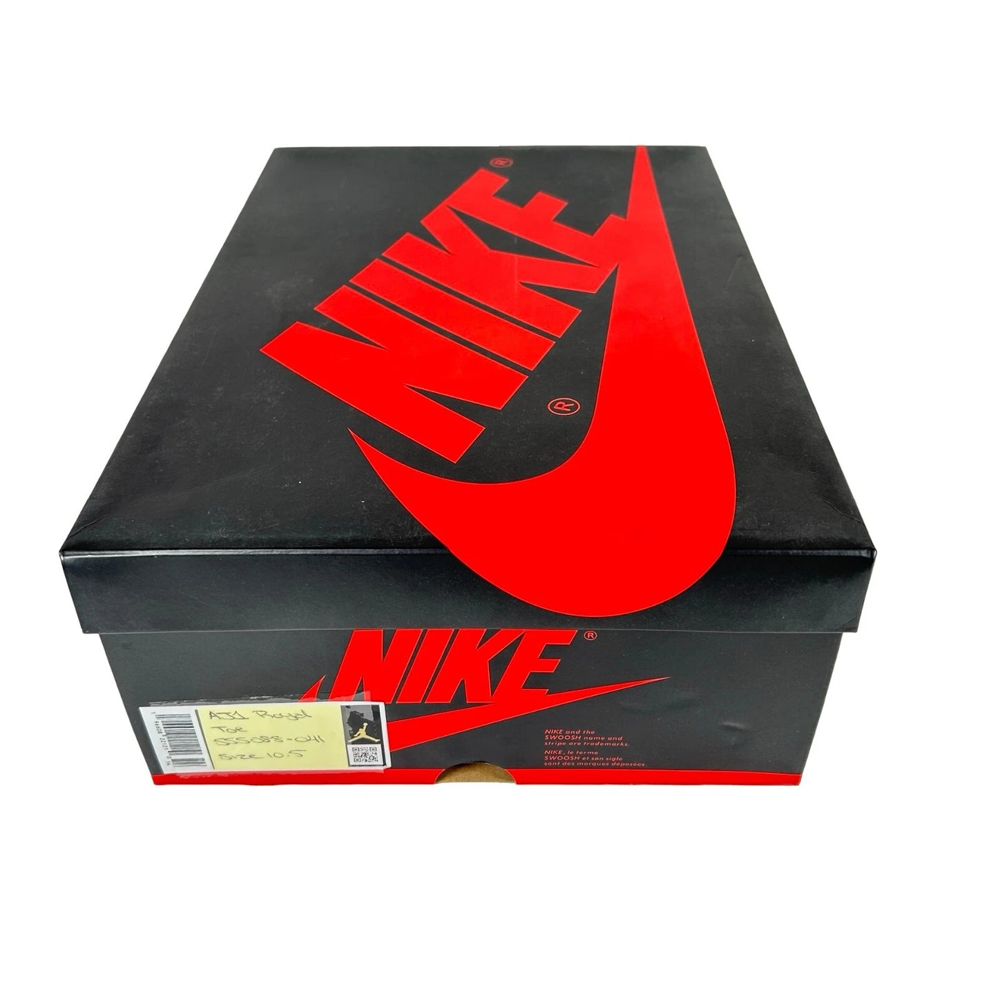 555088 041 Air Jordan 1 Royal Toe - 10.5 M (Yellowing Midsoles) (Replace Box)