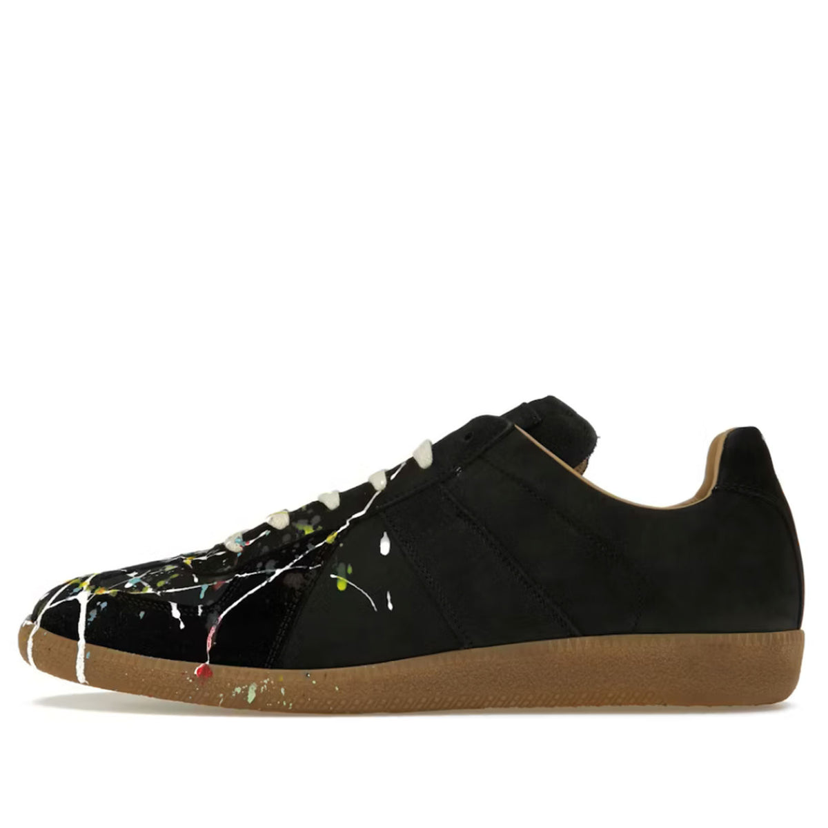 S57WS0240P1892963 Maison Margiela Paint Replica German Army Trainer (GAT) Black