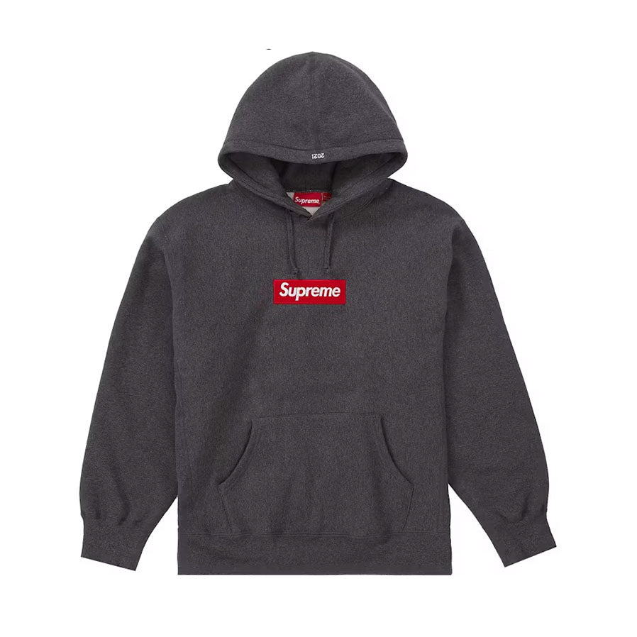 Supreme Box Logo Hooded Sweatshirt (FW21) Charcoal