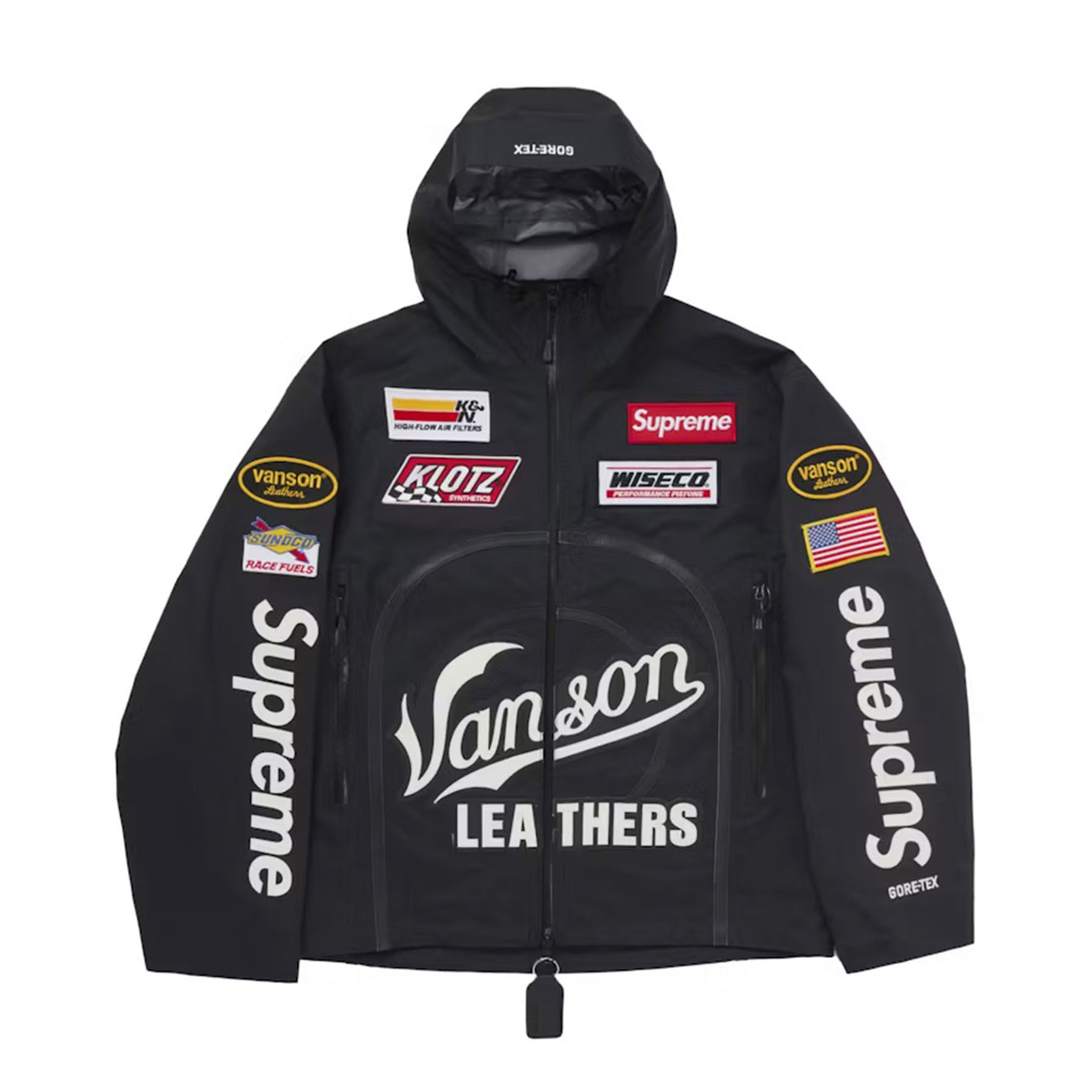Supreme Vanson Leathers GORE-TEX Shell Jacket Black – DISTRICT ONE NY