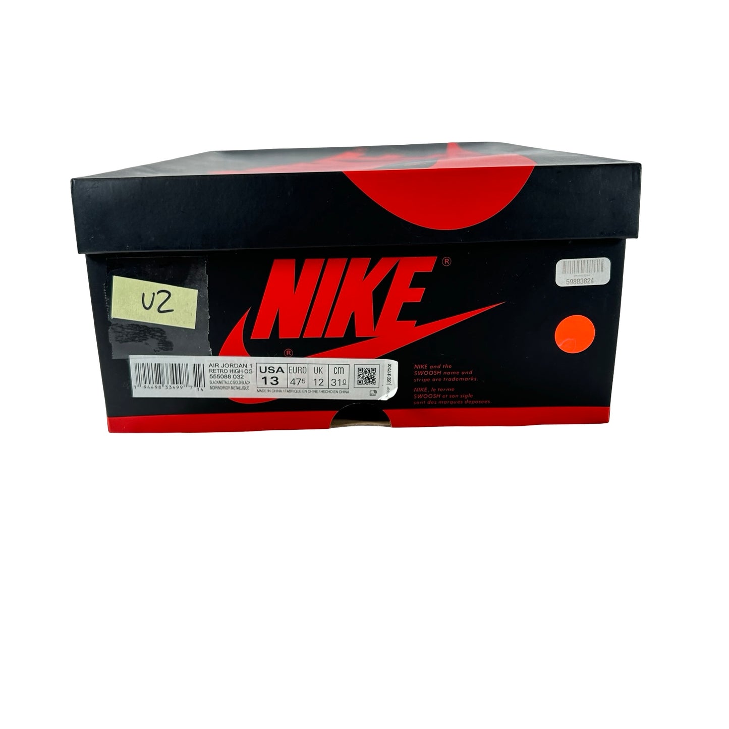 555088 032 Jordan 1 Black/Gold [USED] - 13 M (Used2)