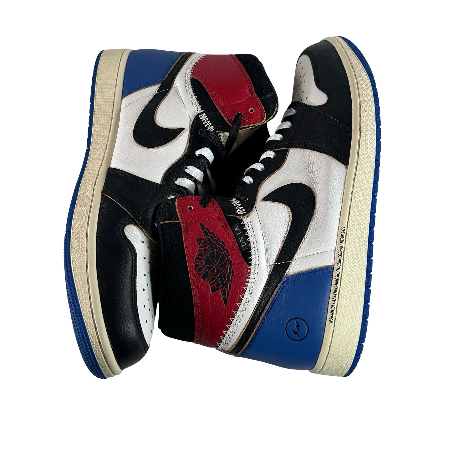 IO7847 002 Jordan 1 Retro High OG SP Fragment x Union LA Varsity Red Sport Royal [USED] - 13 M (Used)