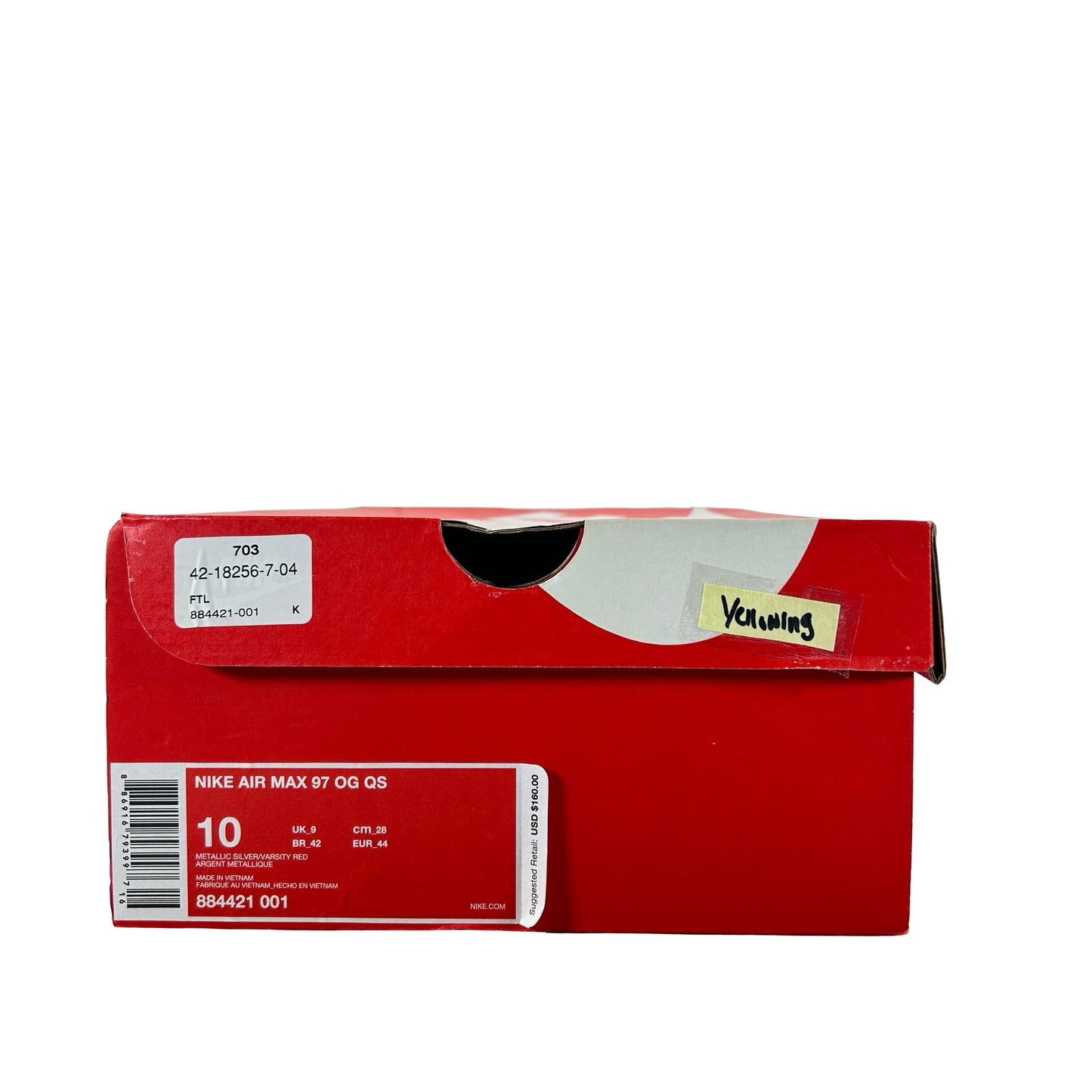 884421 001 Nike Air Max 97 Silver Bullet (2016/2017) - 10 M (Yellowing)