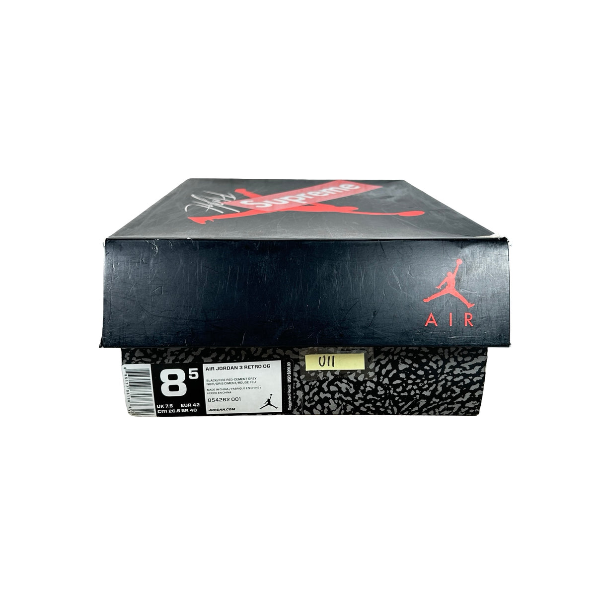 854262 001 Jordan 3 Black Cement 2018 [USED] - 8.5 M (Used11)