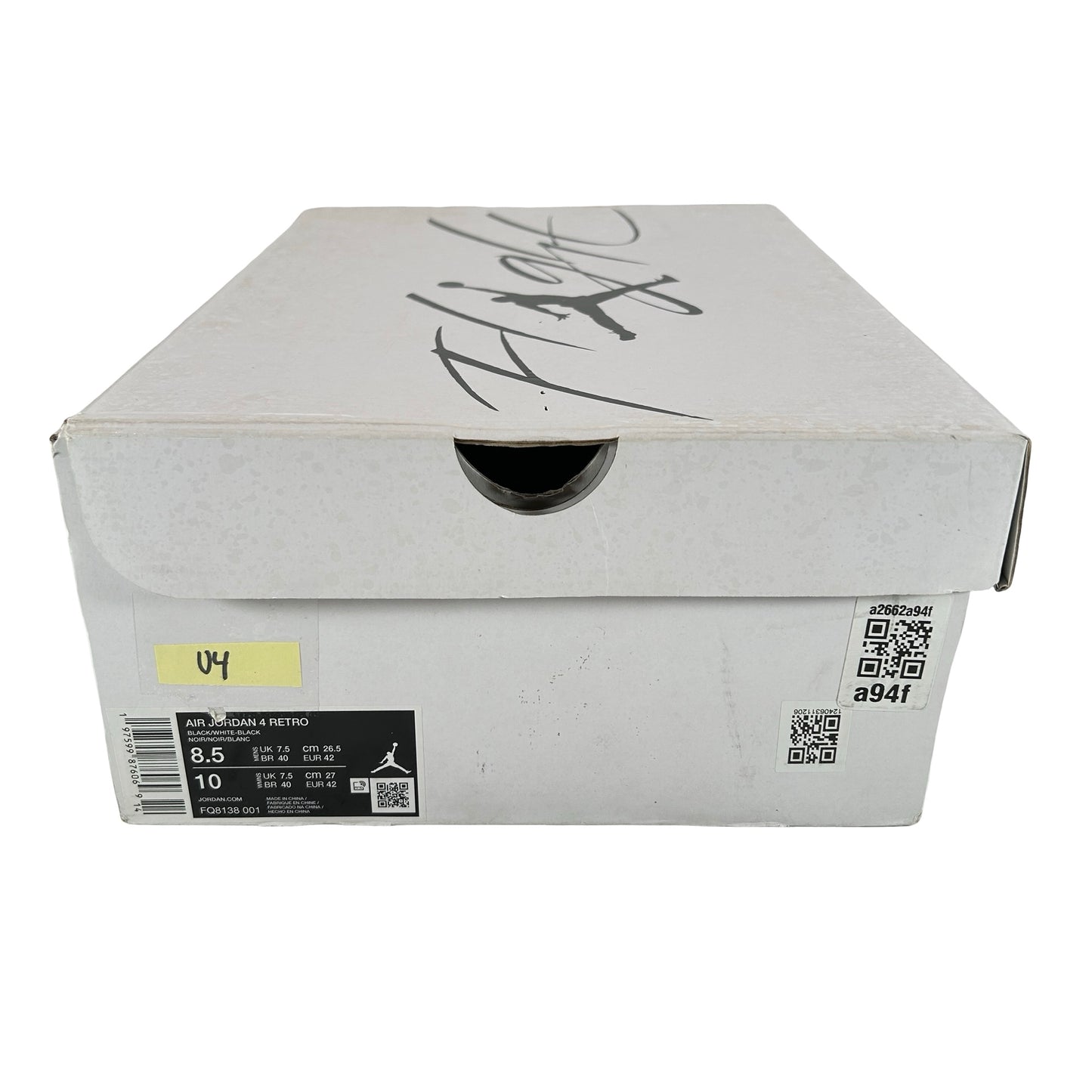 FQ8138 001  Jordan 4 Retro White Thunder [USED] - 8.5 M (Used4)