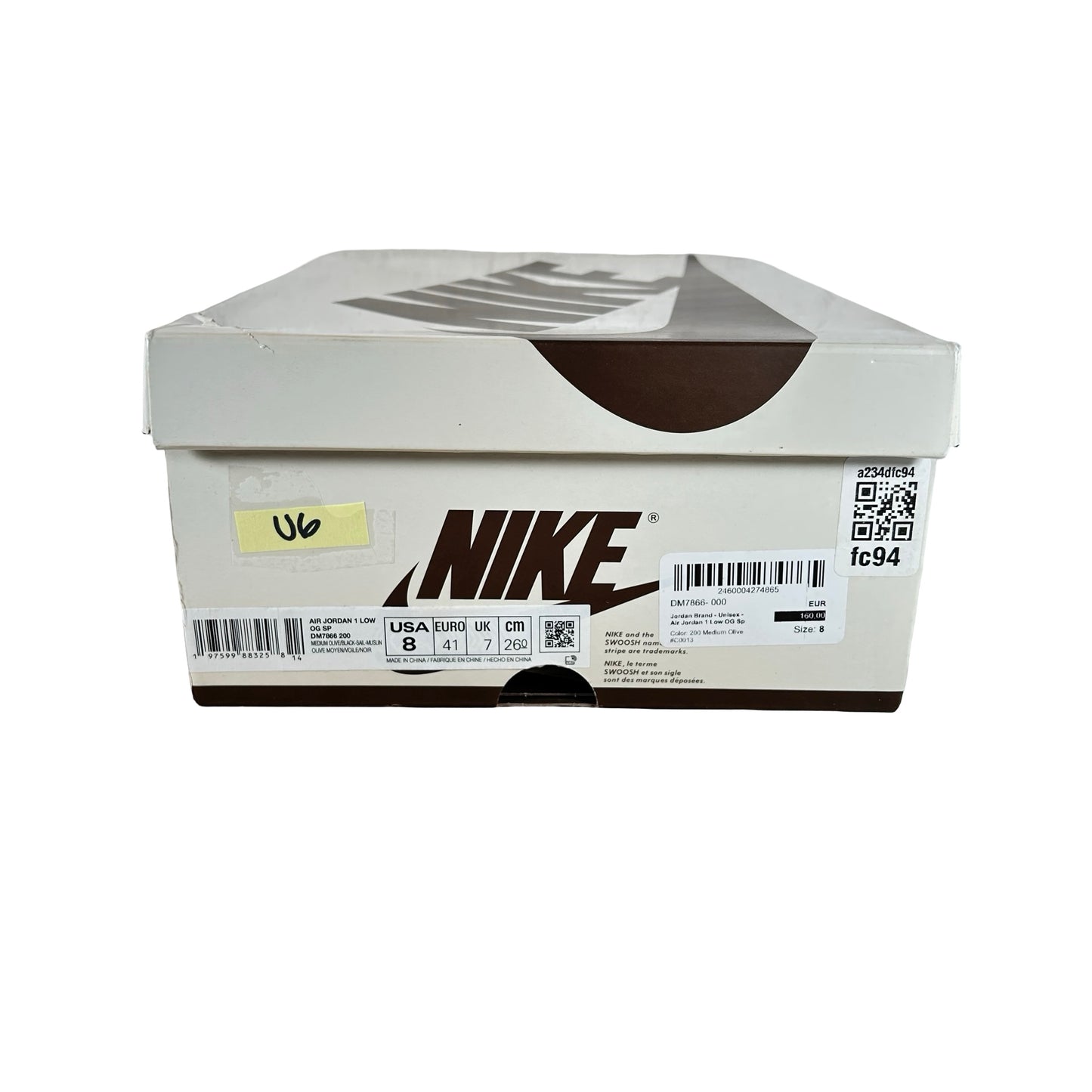 DM7866 200 Jordan 1 Retro Low OG SP Travis Scott Medium Olive [USED] - 8 M (Used6)