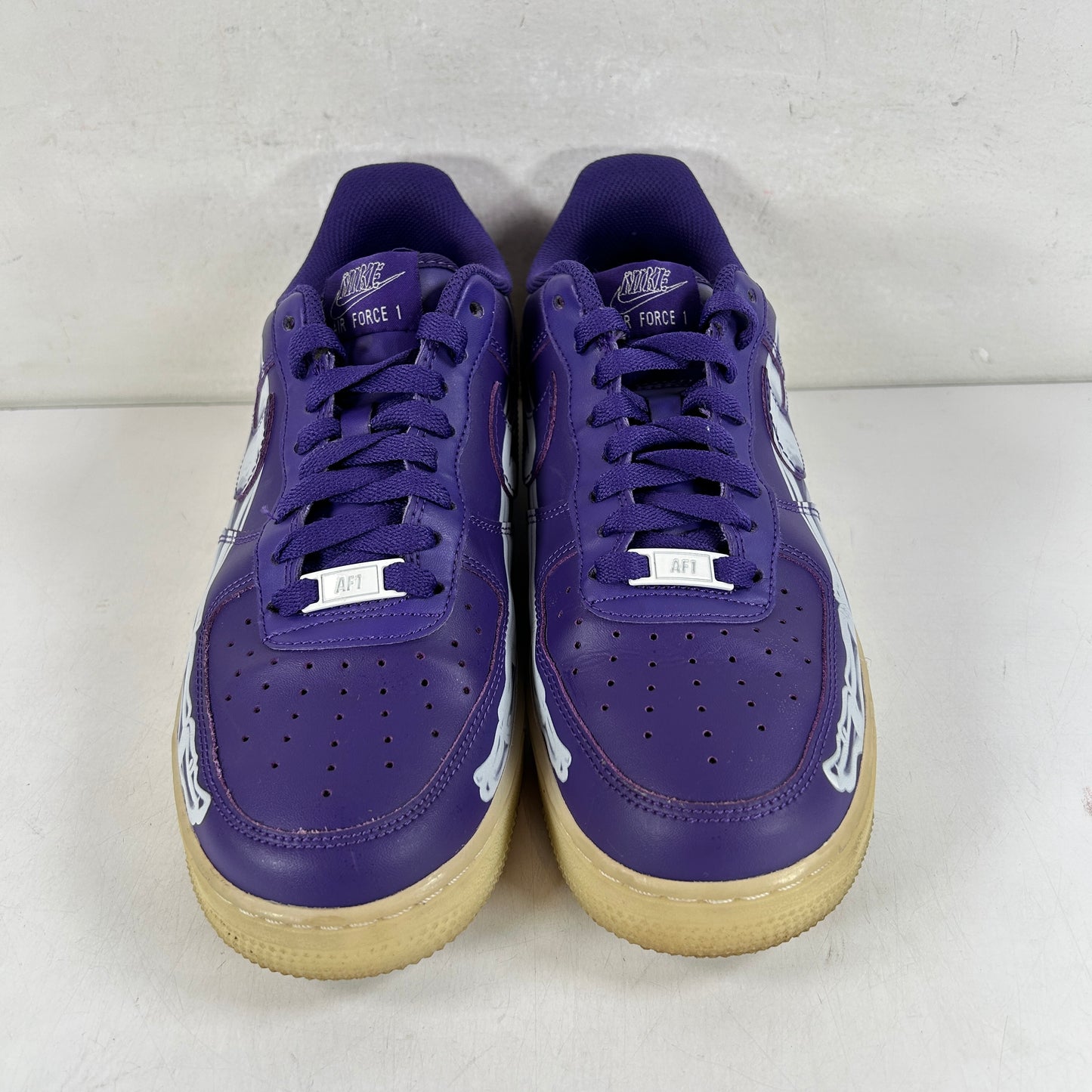 CU8067 500 Nike Air Force 1 Low '07 QS Purple Skeleton Halloween [USED] - 7.5 M (Used) (No Box)