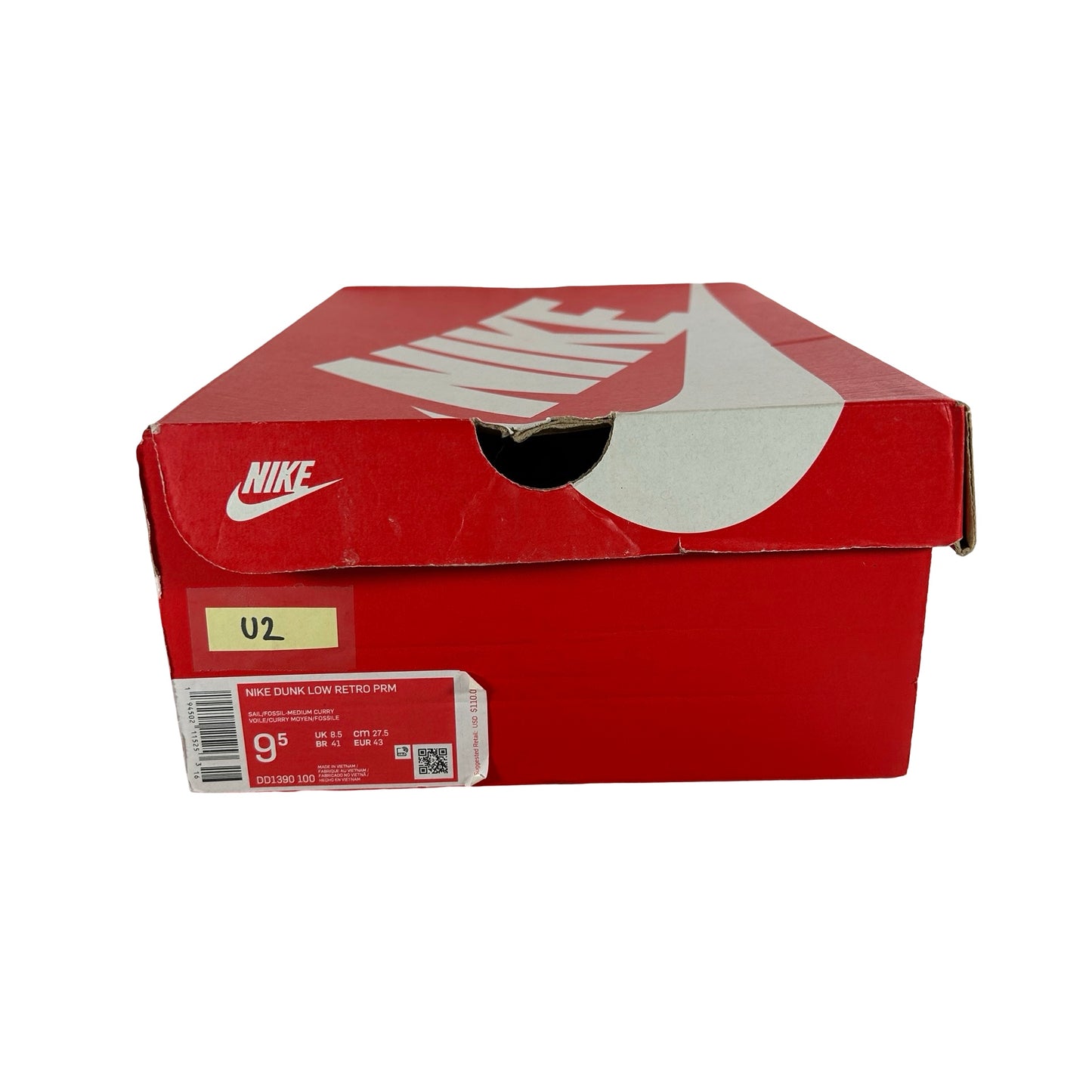DD1390 100 Nike Dunk Low Medium Curry [USED] - 9.5 M (Used2)