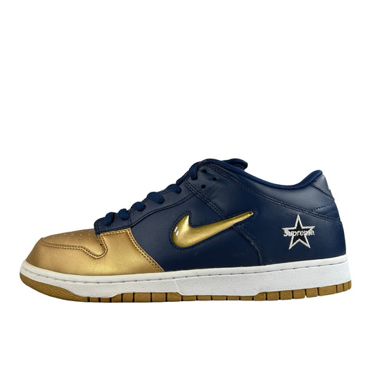 CK3480 700 Nike SB Dunk Low Supreme Jewel Swoosh Gold [USED] - 12 M (Used)