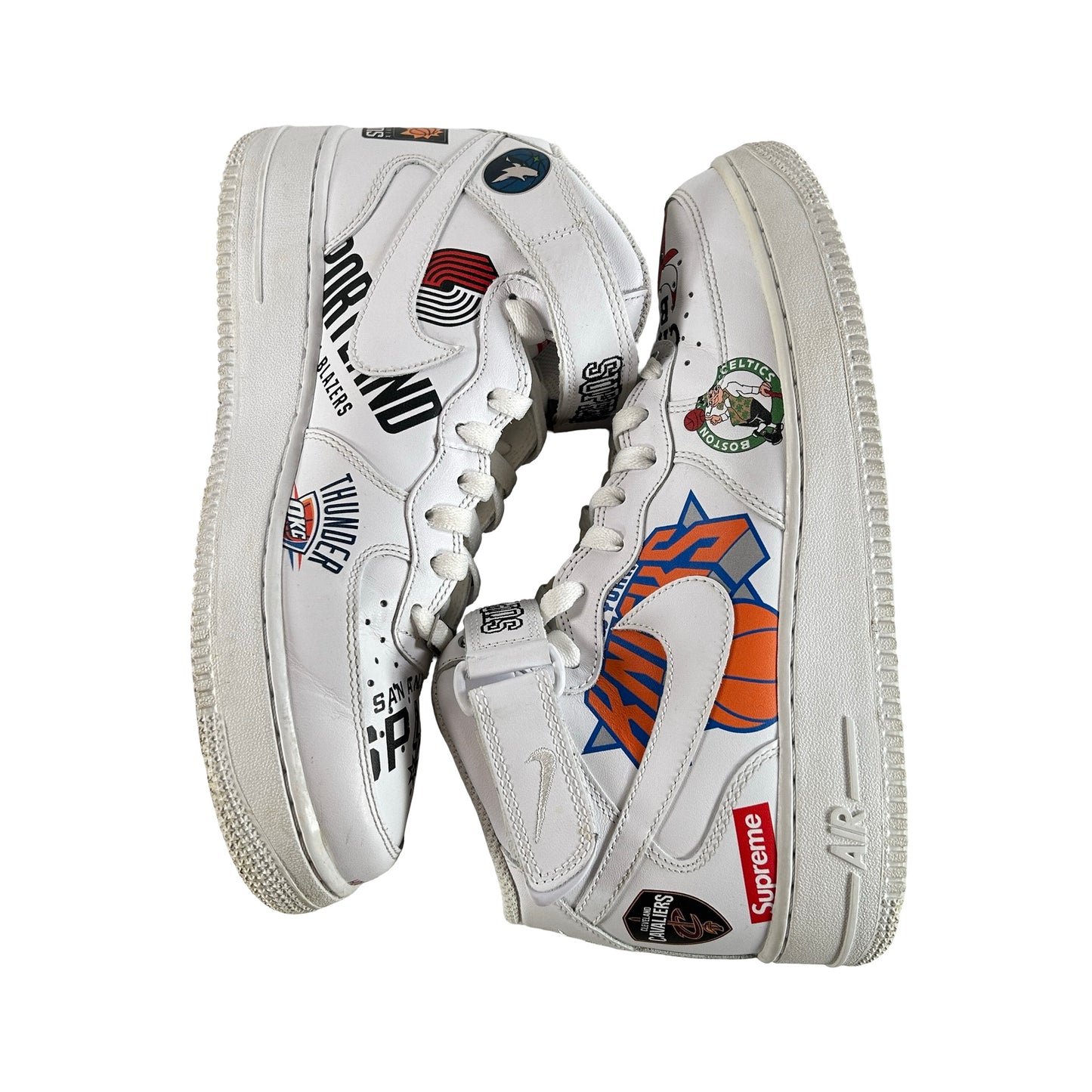AQ8017 100 Nike Air Force 1 Mid Supreme NBA White [USED] - 9 M (Used)
