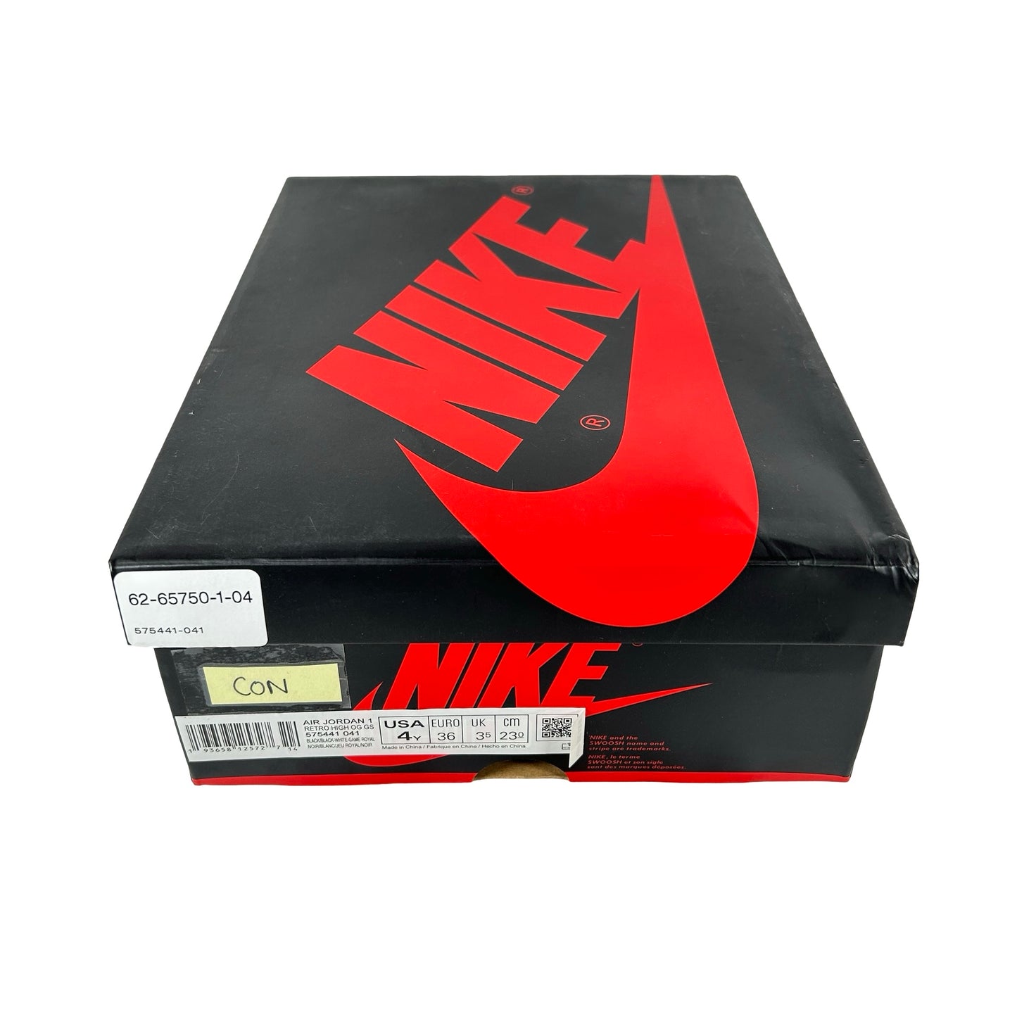 575441 041 Jordan 1 Retro High Royal Toe (GS) [CONDITIONAL] - 4 Y (Yellowing)
