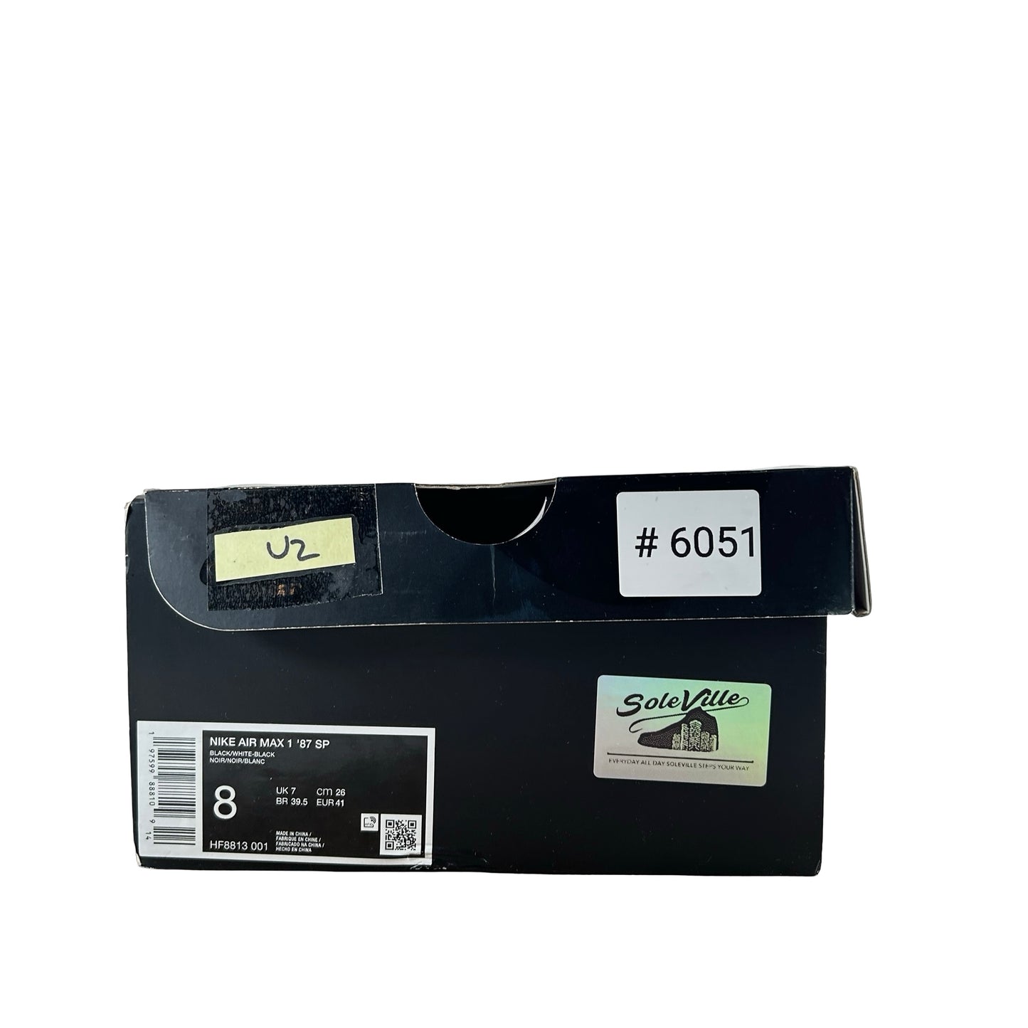 HF8813 001 Nike Air Max 1 '87 SP Supreme Black White [USED] - 8 M (Used2)