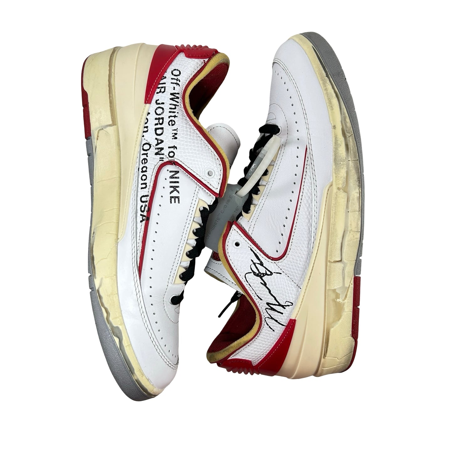 DJ4375 106 Jordan 2 Retro Low SP Off-White White Red [USED] - 10 M (Used) (Replace Box)