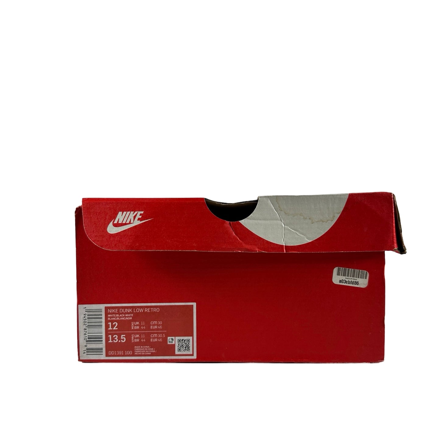 DD1391 100 Dunk Low White Black [USED] - 12 M (Used)