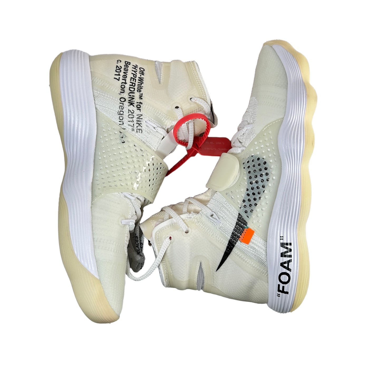 AJ4578 100 Nike React Hyperdunk 2017 Flyknit Off-White - 10 M (Yellowing)