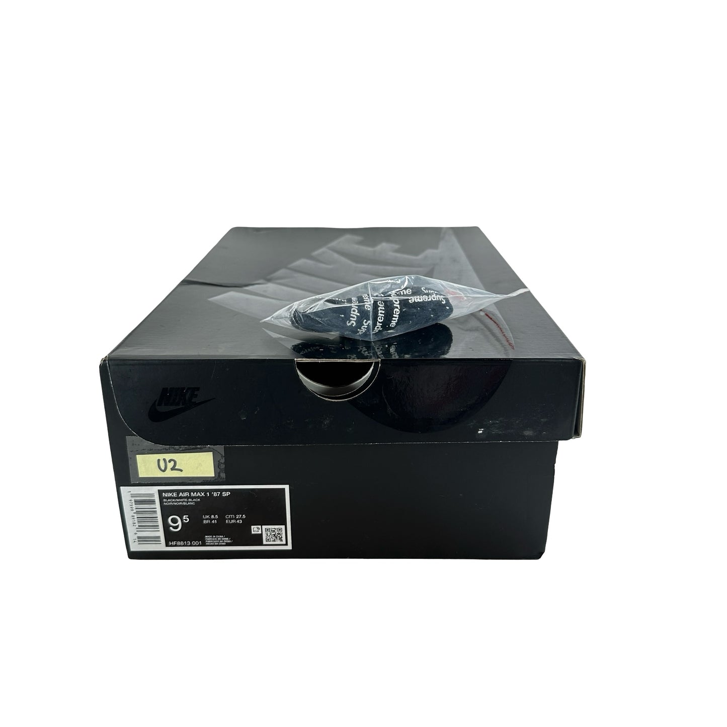 HF8813 001 Nike Air Max 1 '87 SP Supreme Black White [USED] - 9.5 M (Used2)