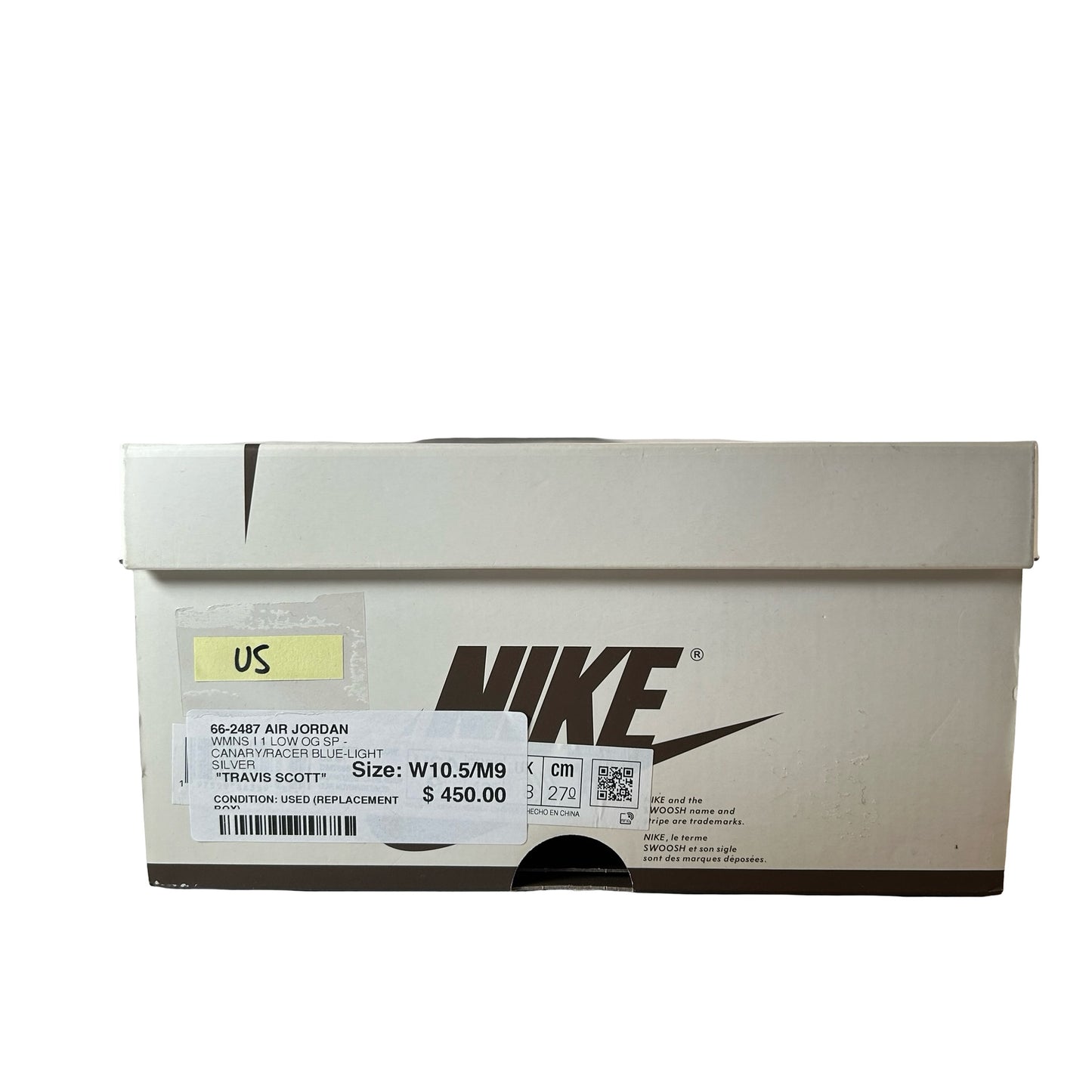 DZ4137 700 Jordan 1 Retro Low OG SP Travis Scott Canary (Women's) [USED] - 10.5 W (Used5)