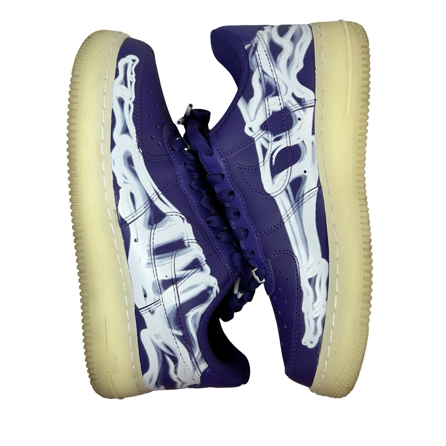 CU8067 500 Nike Air Force 1 Low '07 QS Purple Skeleton Halloween [USED] - 6 M (Used)
