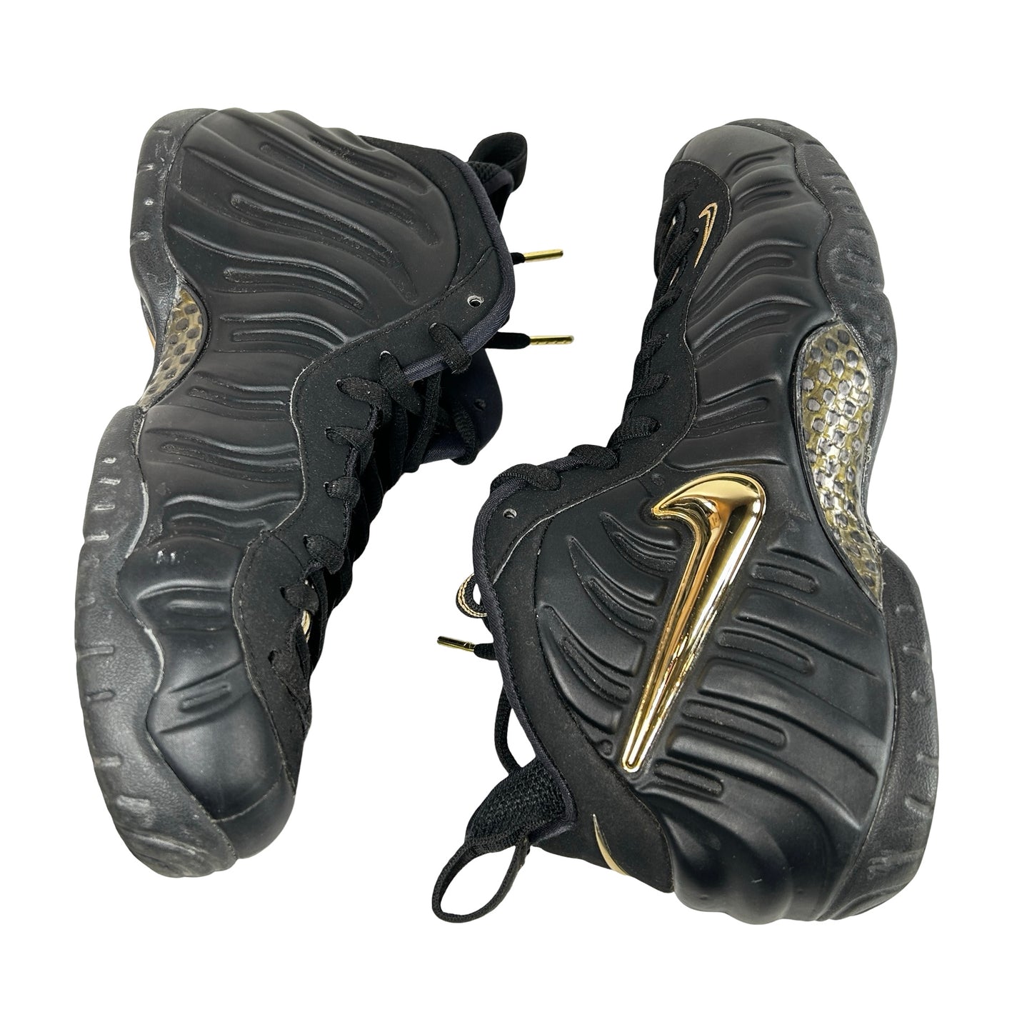 624041 009 Nike Air Foamposite Pro Black Metallic Gold [USED] - 8.5 M (Used) (No Box)