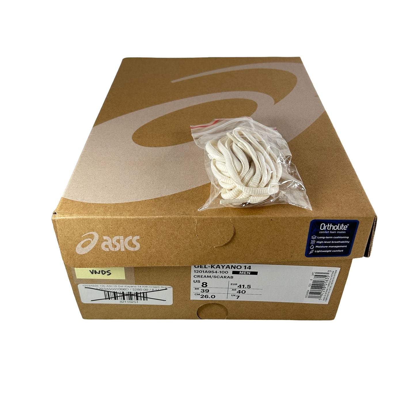 1203A566 100 ASICS Gel-Kayano 14 Kith Cream Scarab (2024) [USED] - 8 M (VNDS)