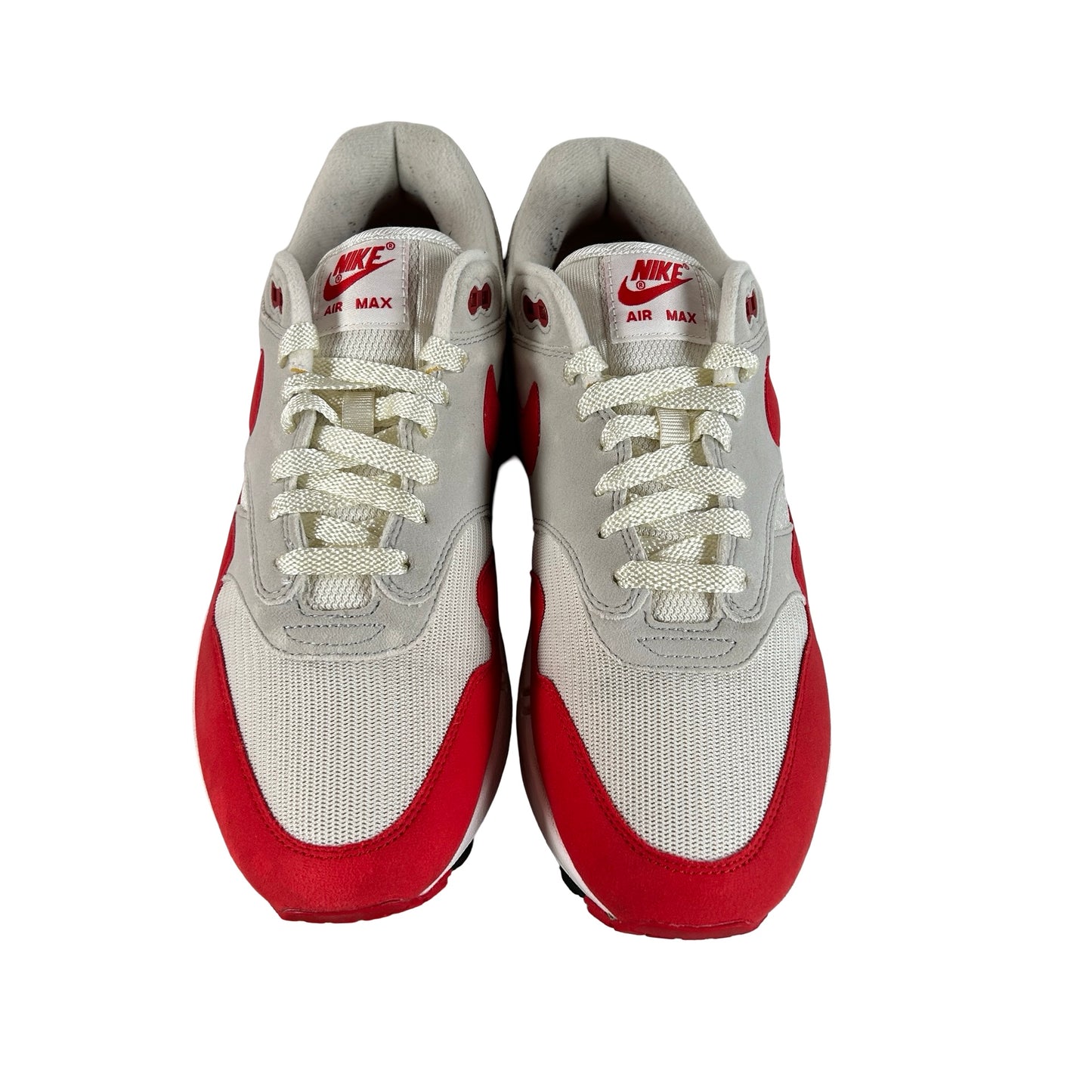 908375 103 Nike Air Max 1 Anniversary Red (2017/2018 Restock Pair) [USED] - 10 M (Used) (Replace Box)