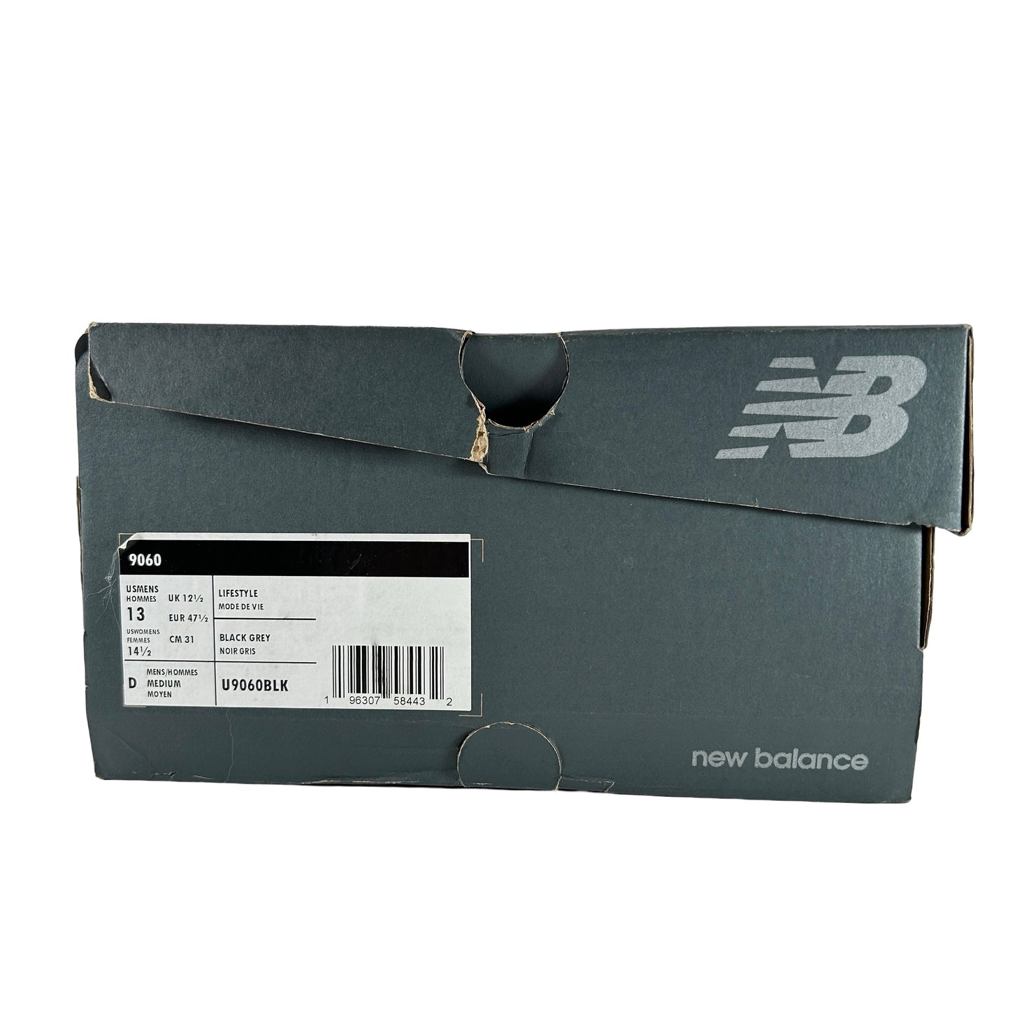 U9060BLK New Balance 9060 Black Castlerock Grey [USED] - 13 M (Used)