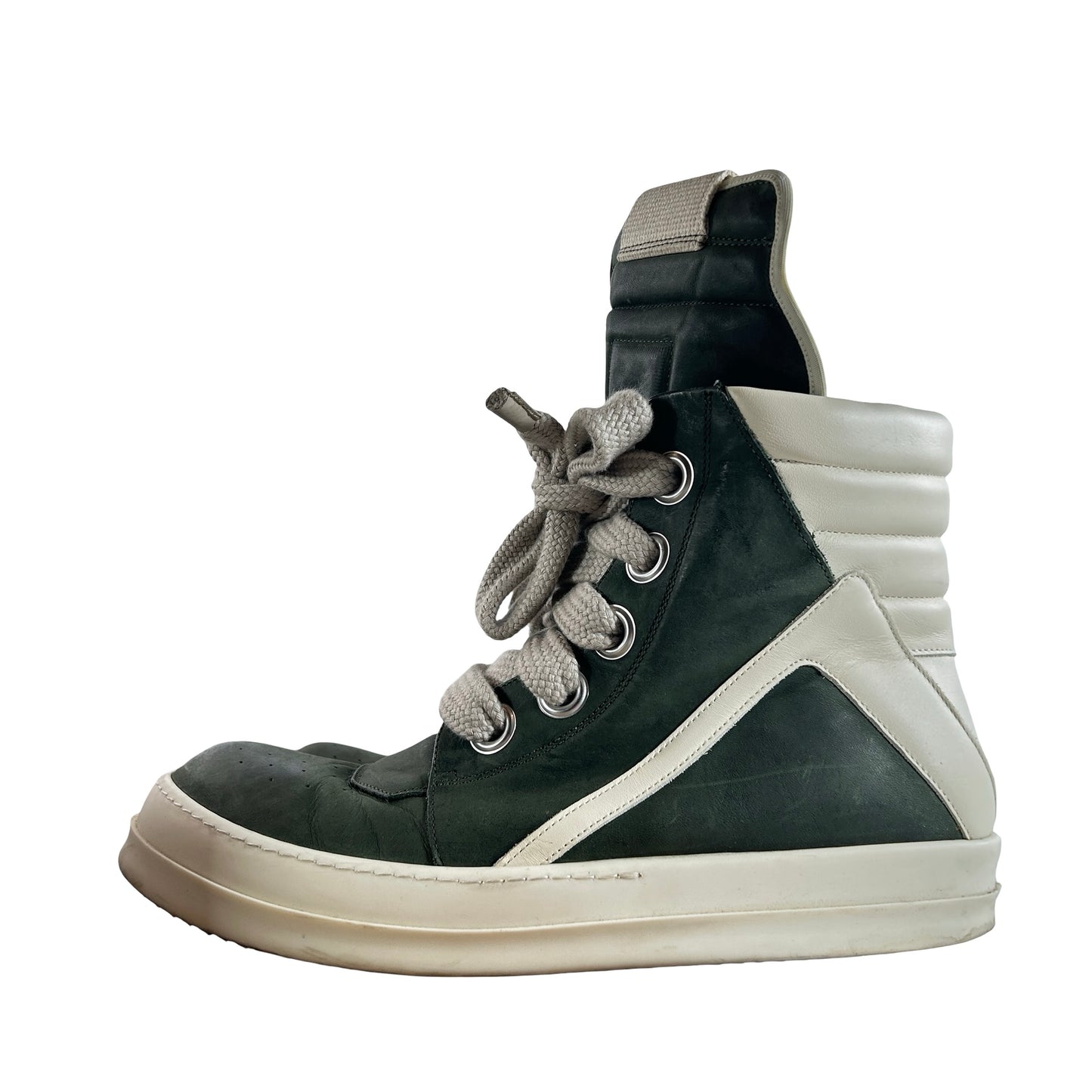 RR01C4898 LWNW2 5511 Rick Owens Geobasket Moss Milk - EU 45 (Used)