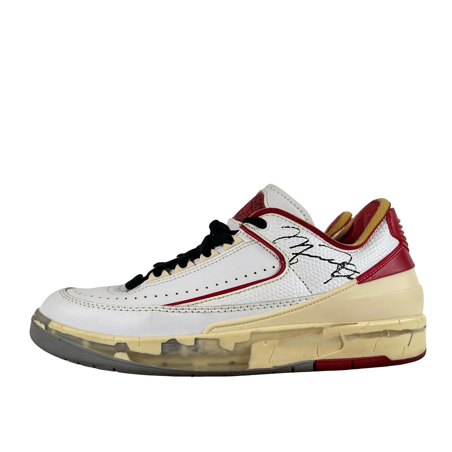 DJ4375 106 Jordan 2 Retro Low SP Off-White White Red [USED] - 7 M (Used) (No Box)