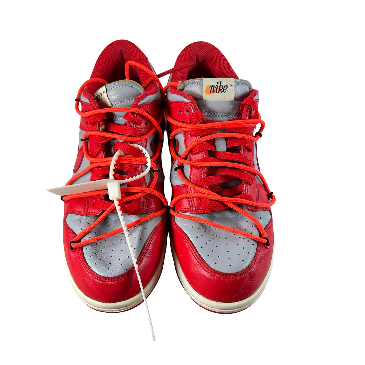 CT0856 600 Nike Dunk Low Off-White University Red [USED] - 8 M (Used) (Replace Box)