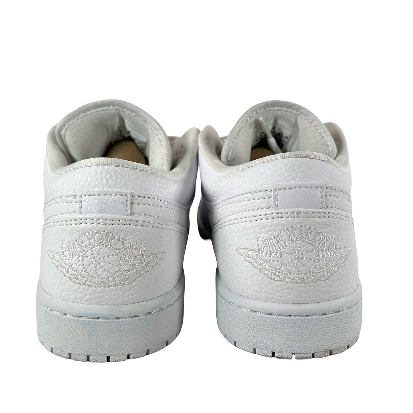 553558 130 Jordan 1 Low Triple White Tumbled Leather [USED] - 10 M (Used)