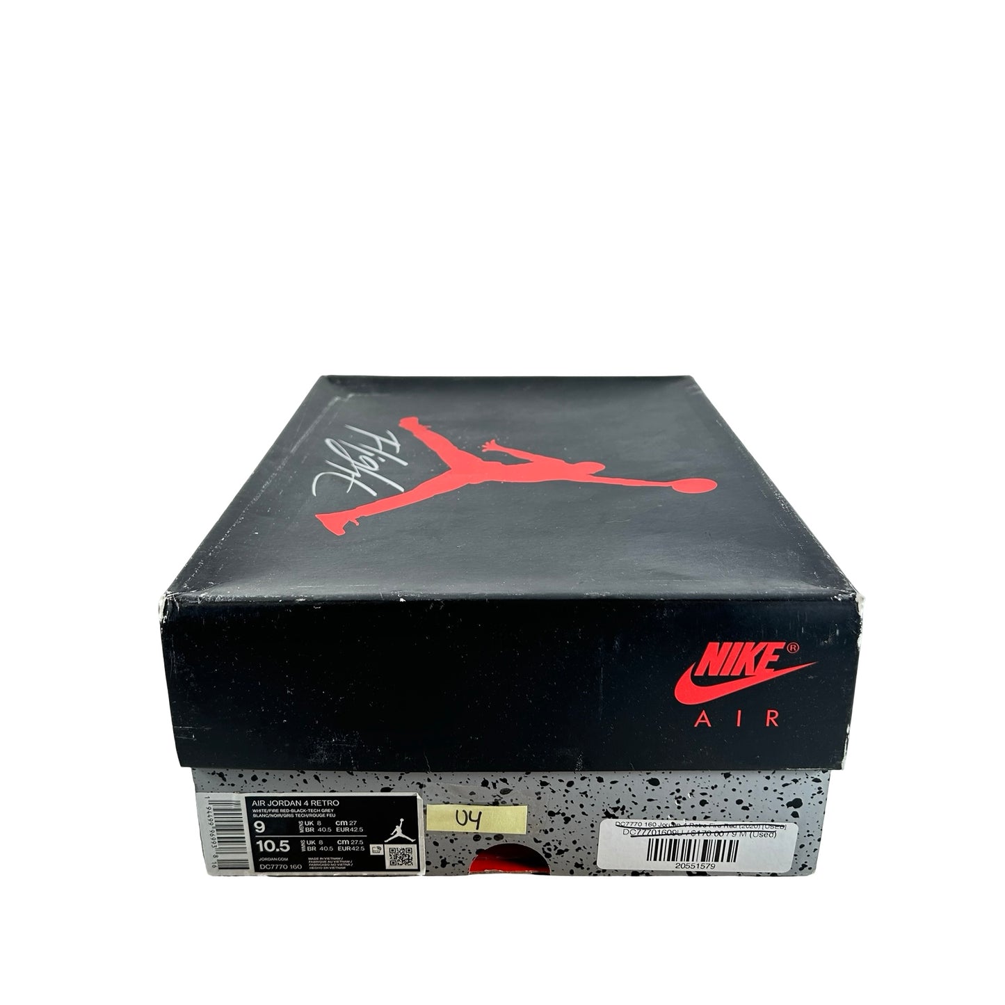 DC7770 160 Jordan 4 Retro Fire Red (2020) [USED] - 9 M (Used4)