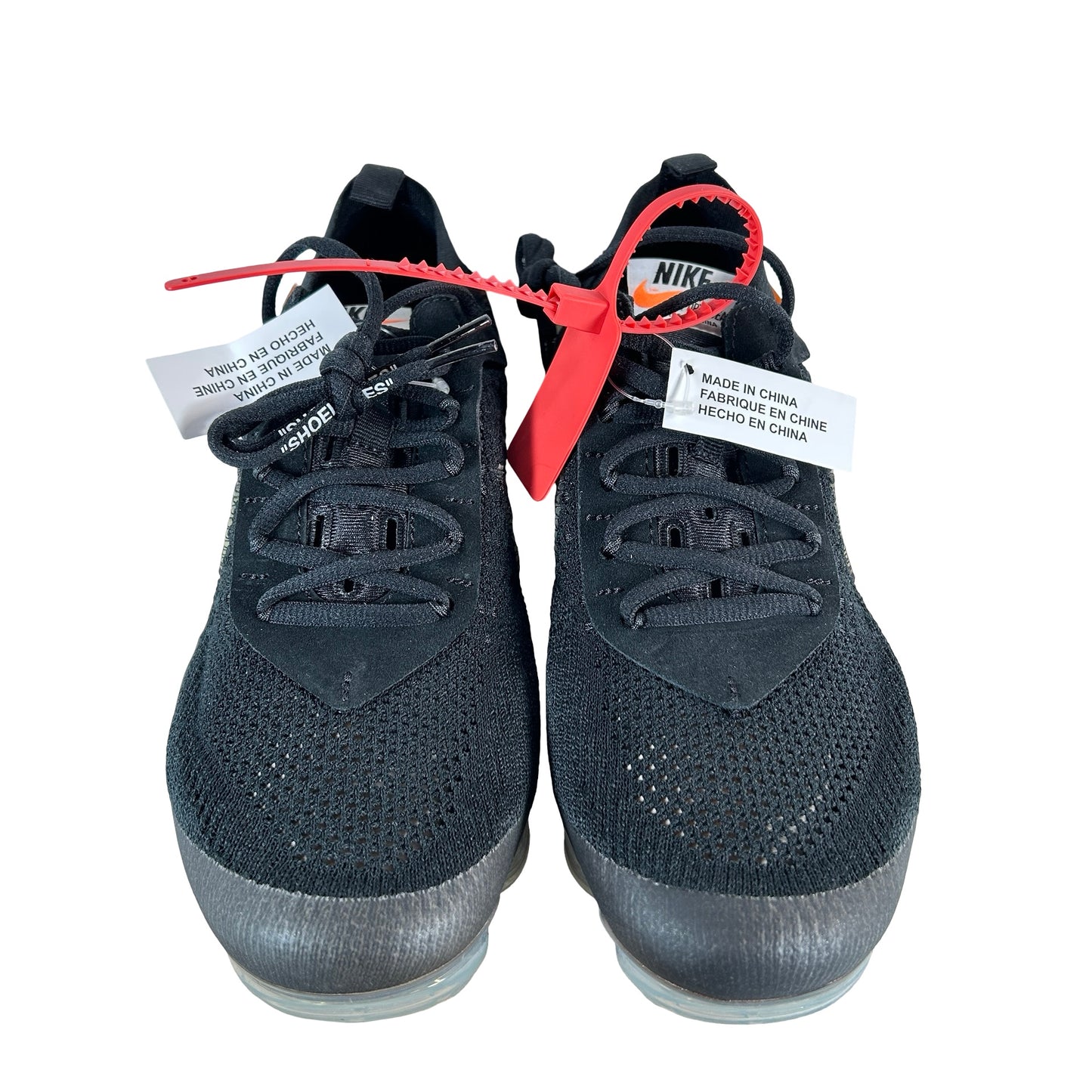 AA3831 002 Nike Air VaporMax Off-White Black (2018) - 9 M (Swooshes Yellowing)