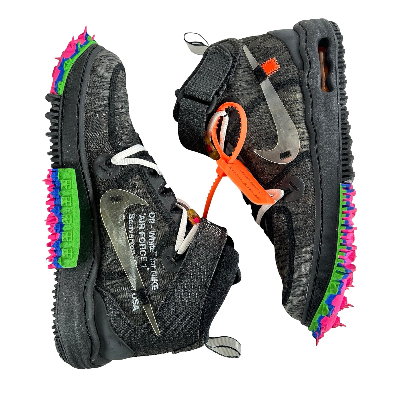 DO6290 001 Nike Air Force 1 Mid Off-White Black [USED] - 8 M (Used)